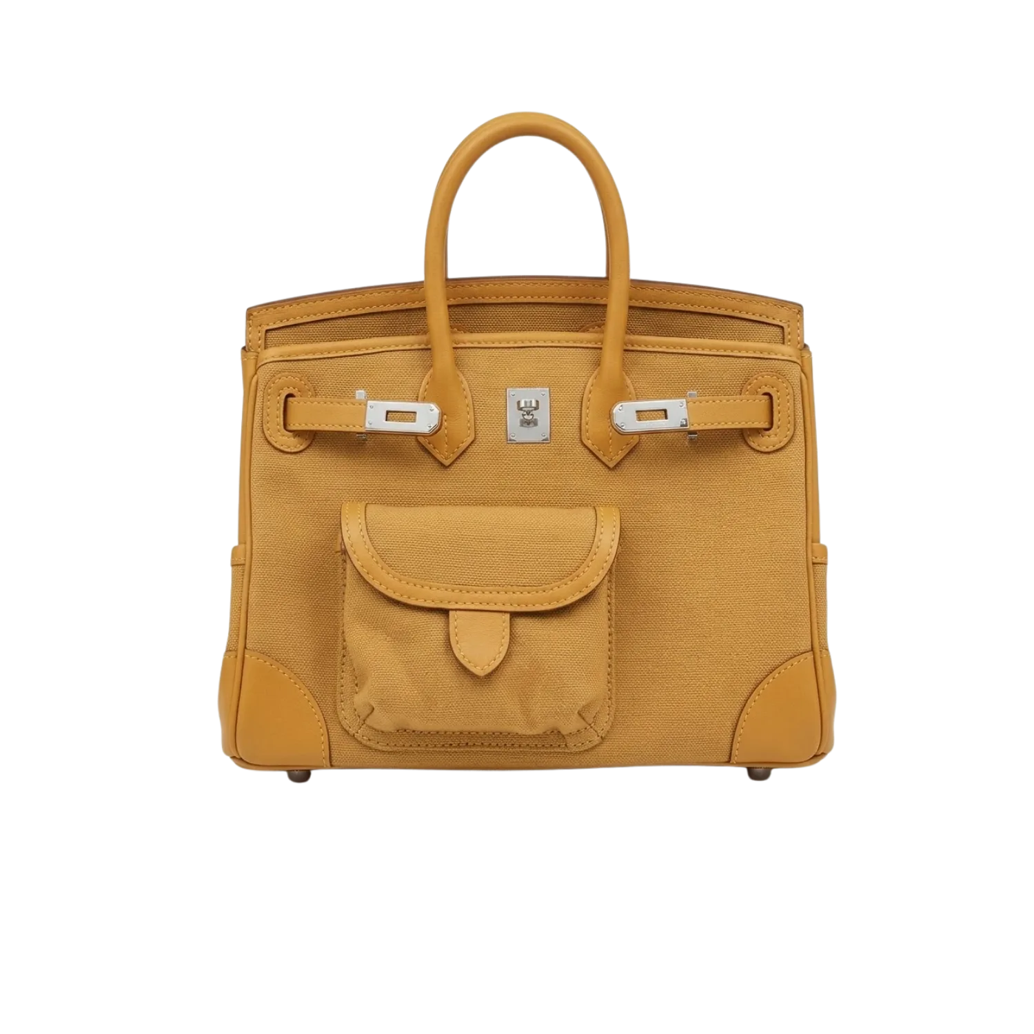 Hermes Birkin Cargo 25 Top Handle Bag / Beige Silver Hardware
