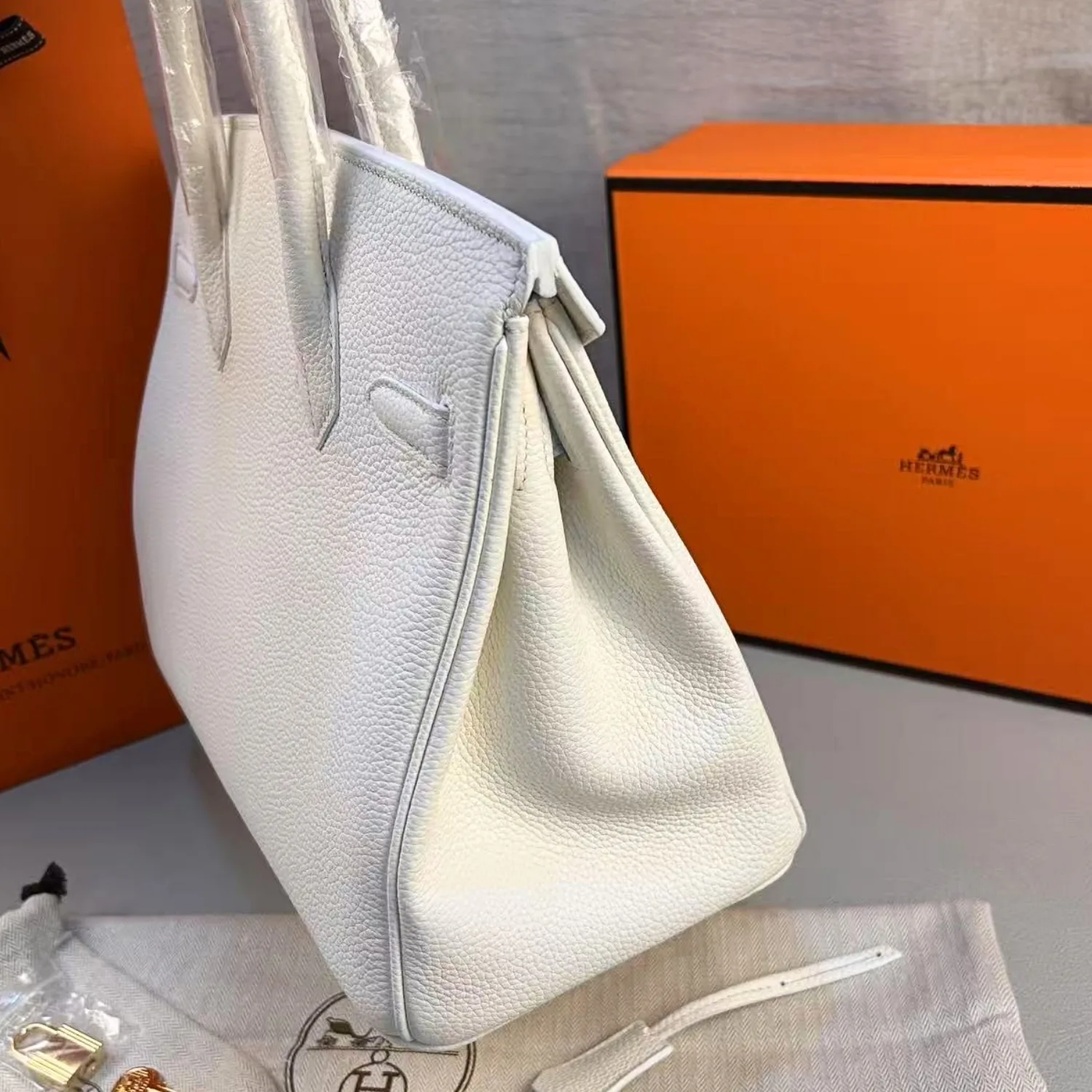 Hermes Birkin Top Handle Bag / White Gold Hardware - Image 7