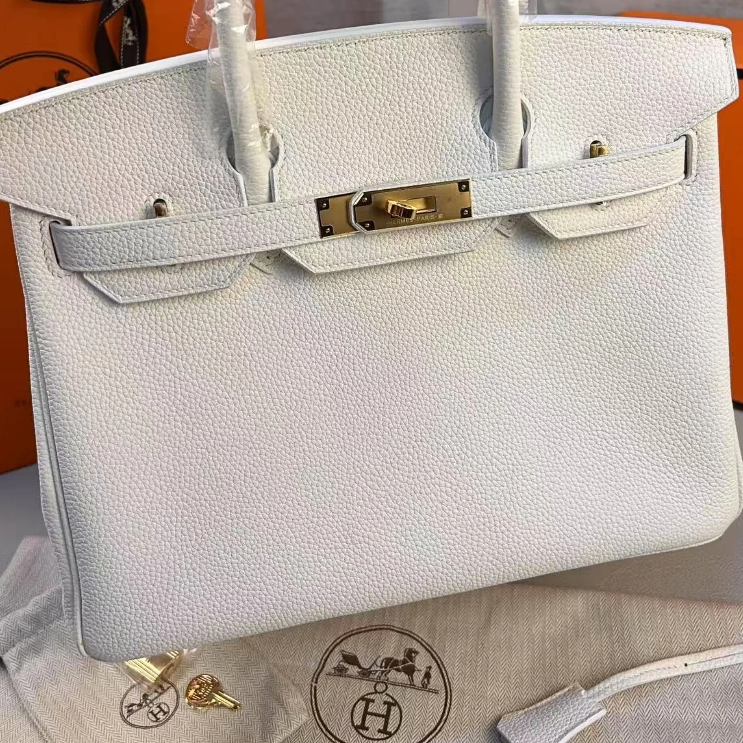 Hermes Birkin Top Handle Bag / White Gold Hardware - Image 2