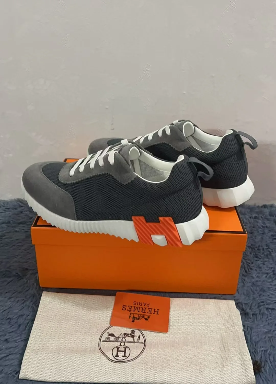 Hermes Bouncing Sneakers Grey - Image 3