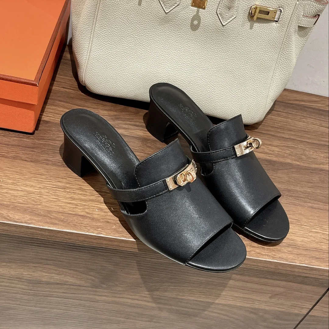 Hermes Candy Sandal Black - Image 7