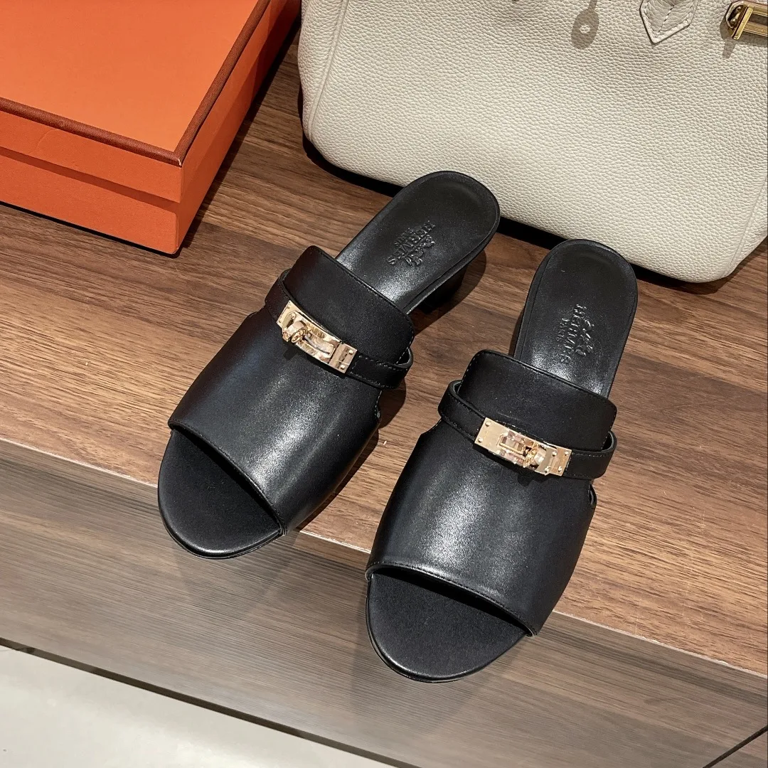 Hermes Candy Sandal Black - Image 6