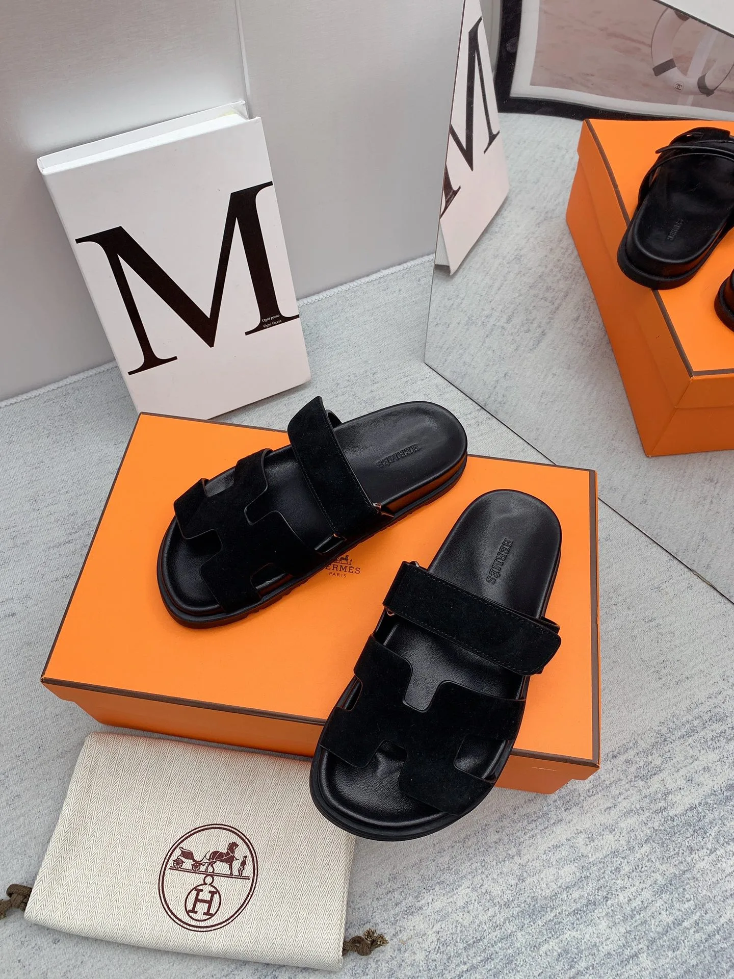 Hermes Chypre Sandal Black - Image 9