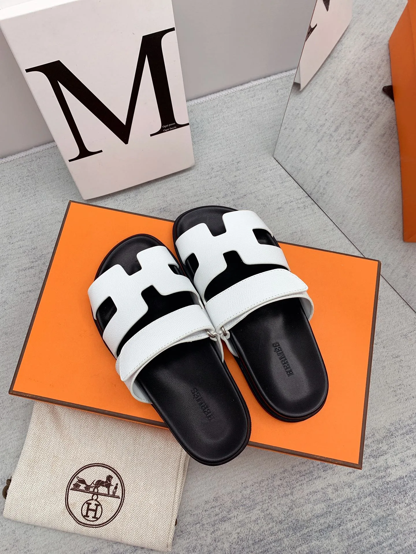 Hermes Chypre Sandal White - Image 9