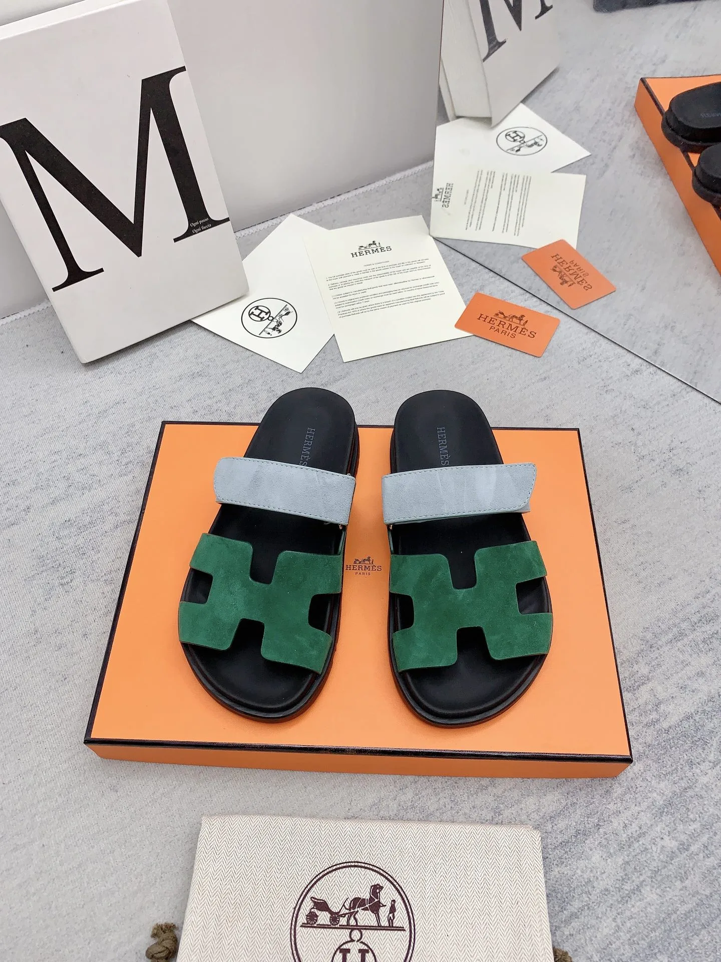 Hermes Chypre Sandal Green/Blue - Image 10