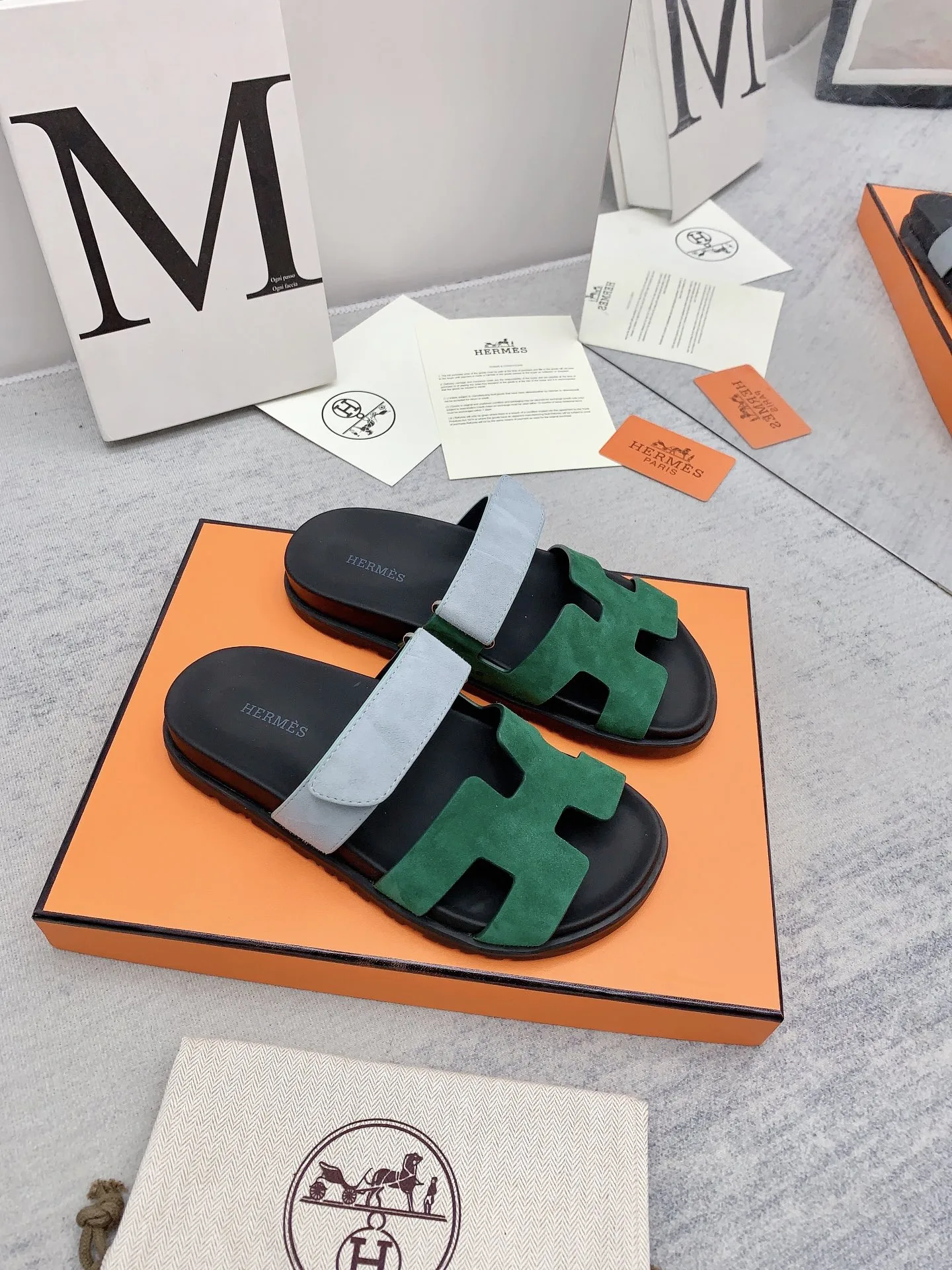 Hermes Chypre Sandal Green/Blue - Image 9