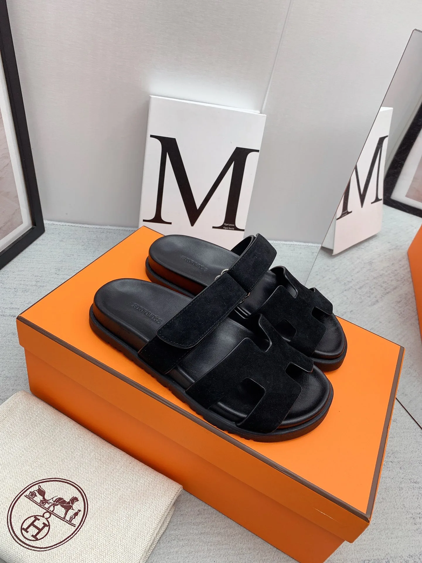 Hermes Chypre Sandal Black - Image 7