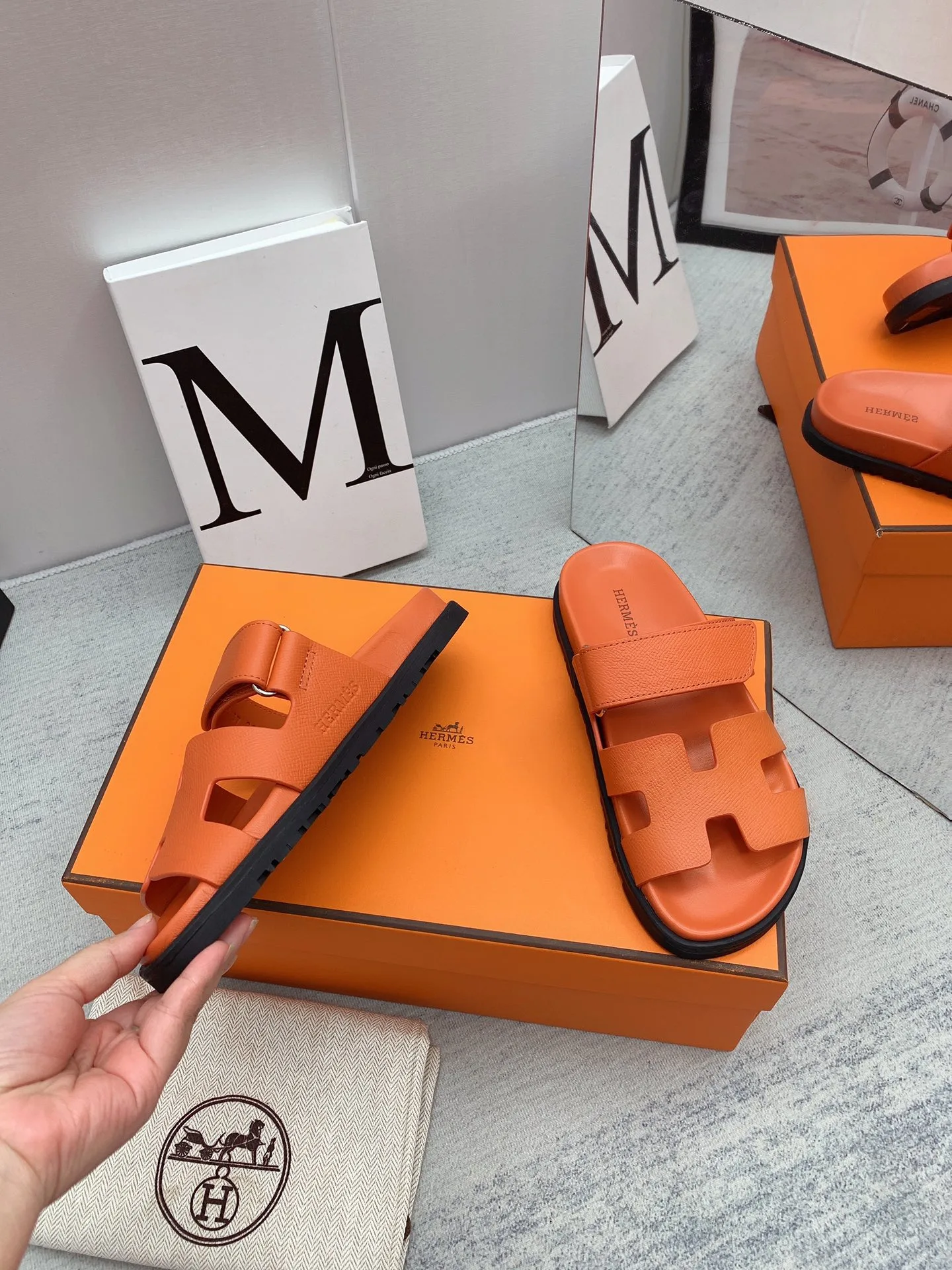 Hermes Chypre Sandal Orange - Image 8