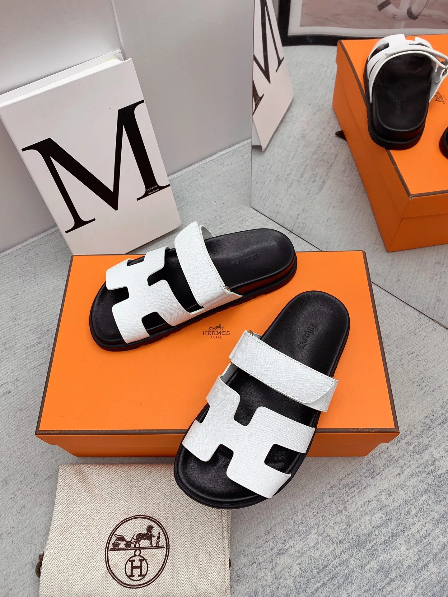 Hermes Chypre Sandal White - Image 7