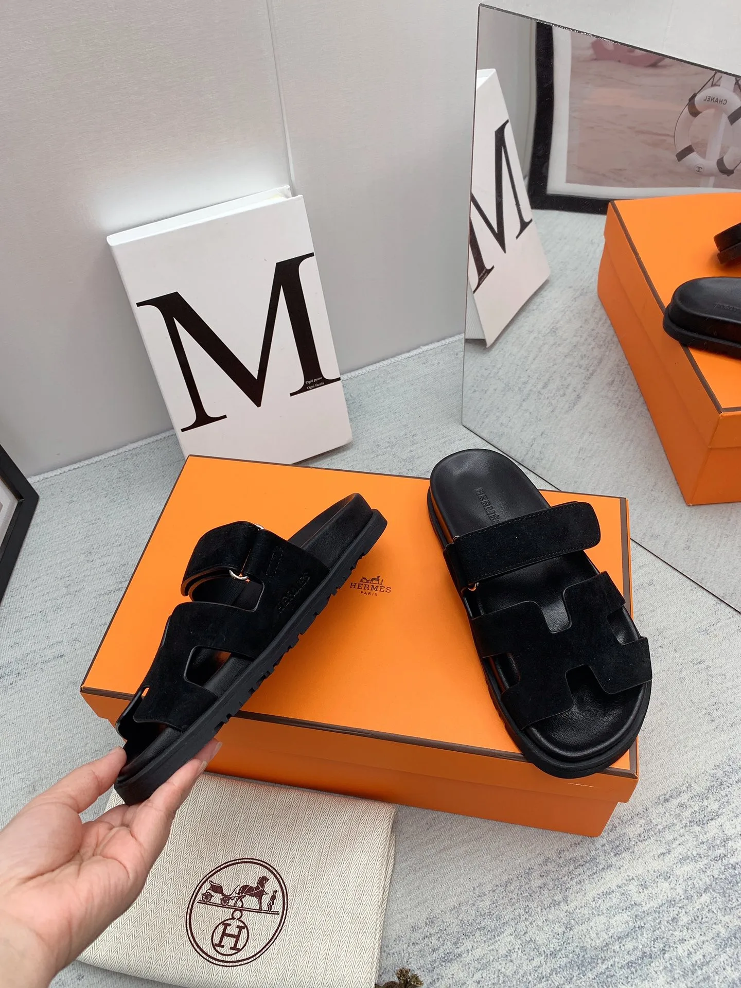 Hermes Chypre Sandal Black - Image 6
