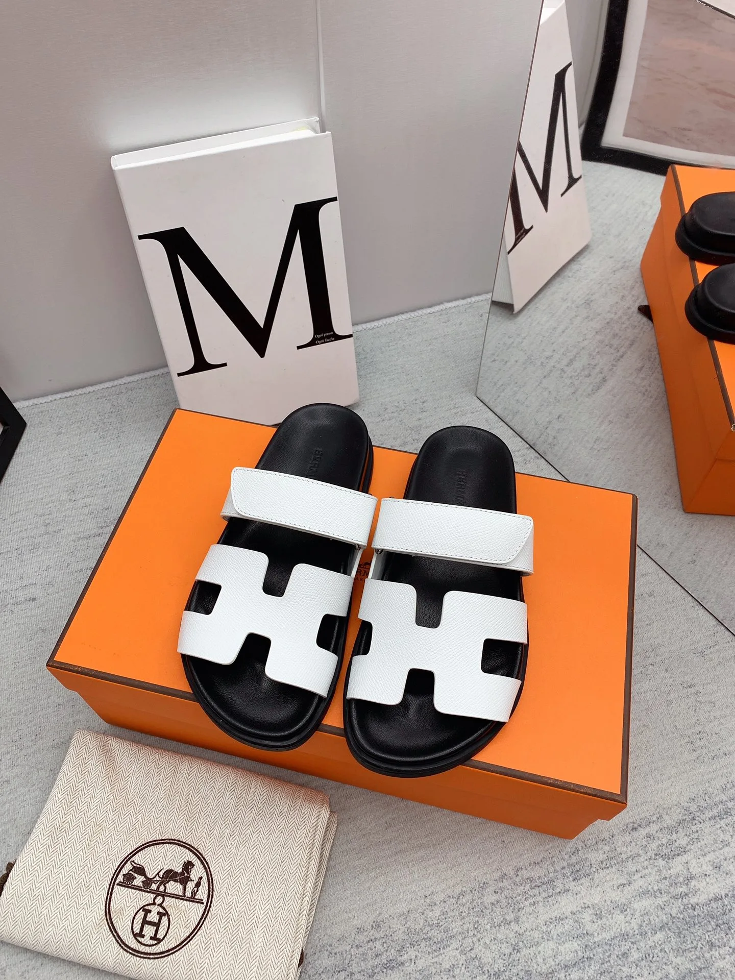 Hermes Chypre Sandal White - Image 6