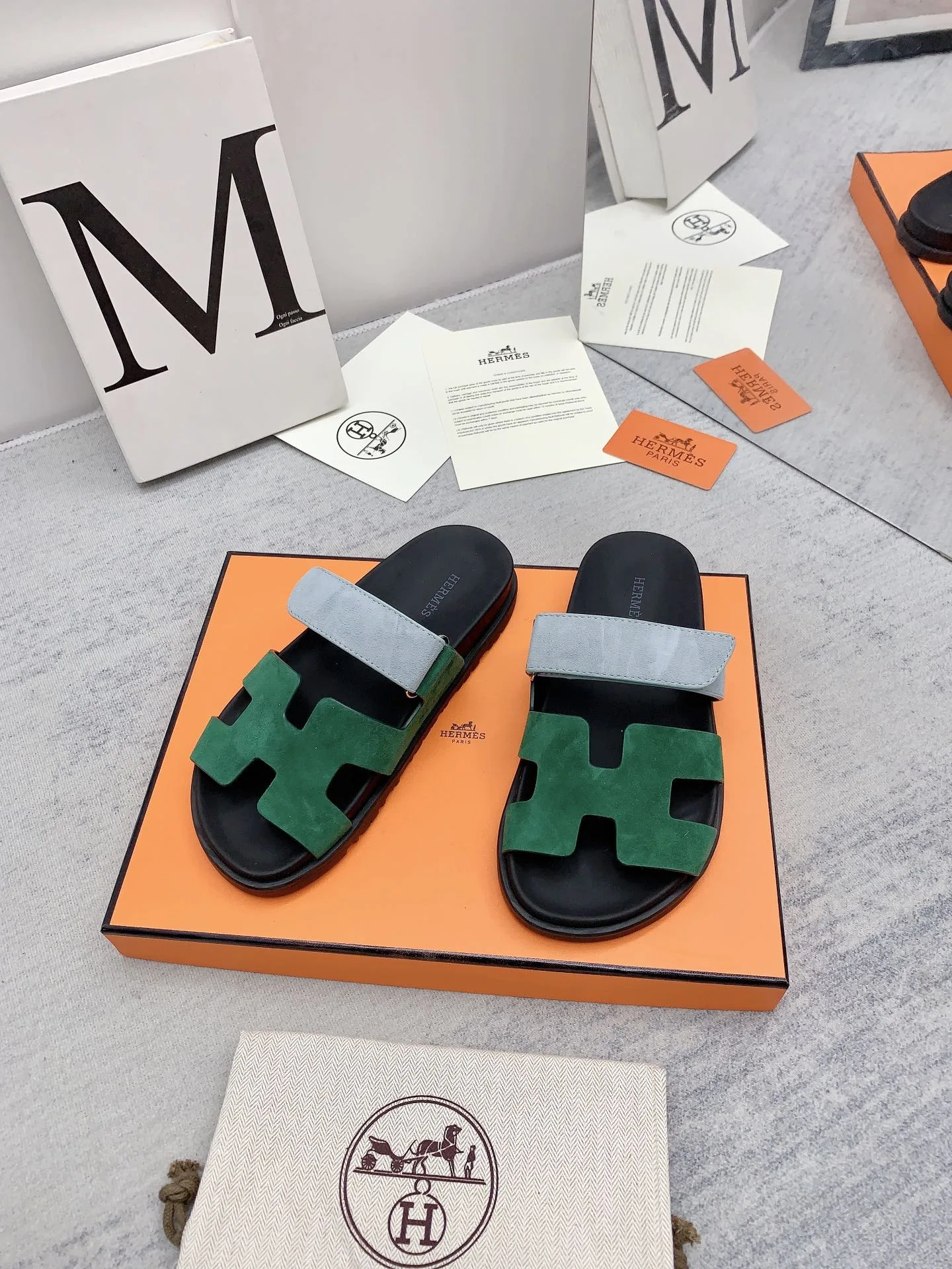 Hermes Chypre Sandal Green/Blue - Image 5