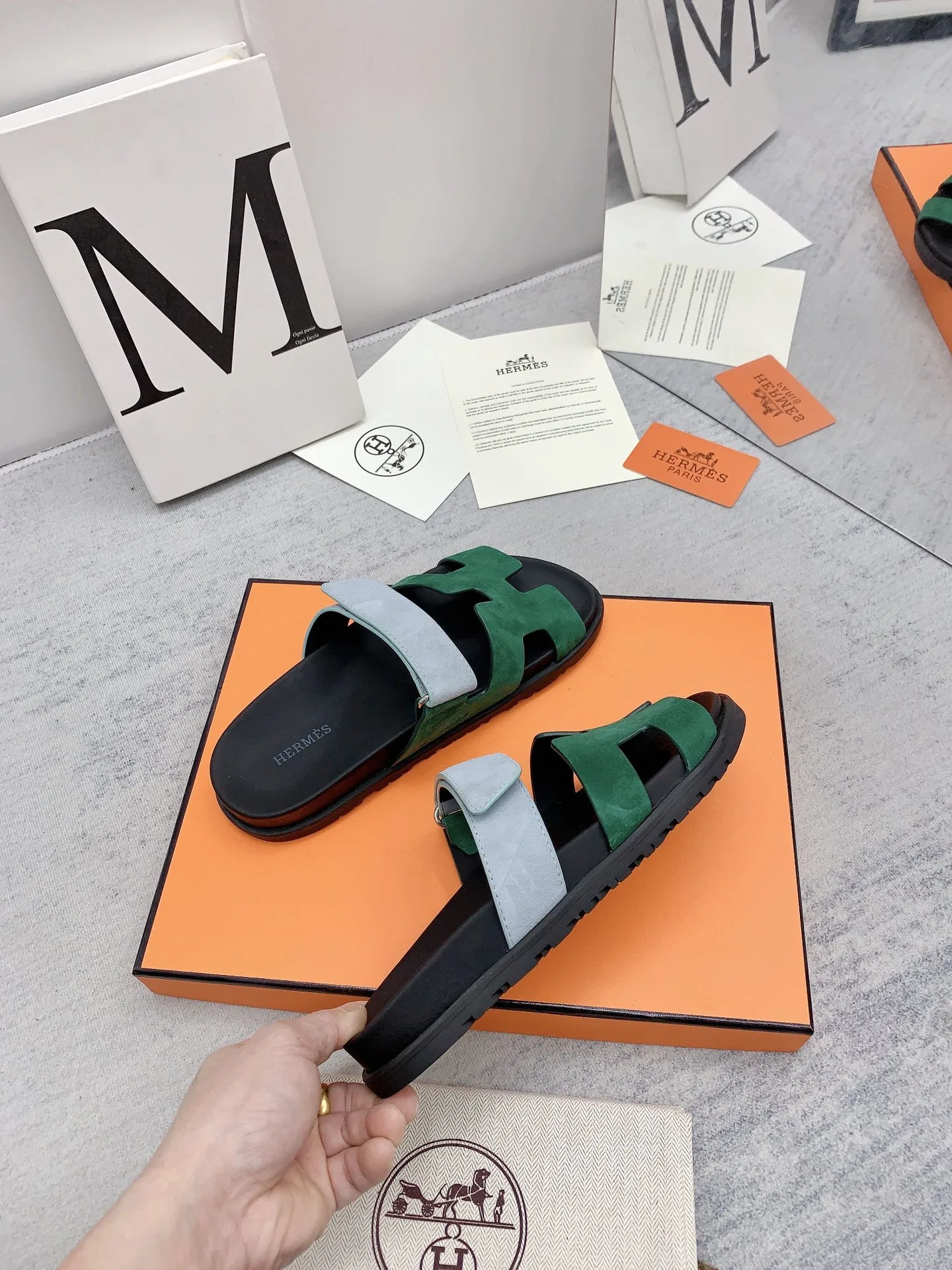 Hermes Chypre Sandal Green/Blue - Image 3
