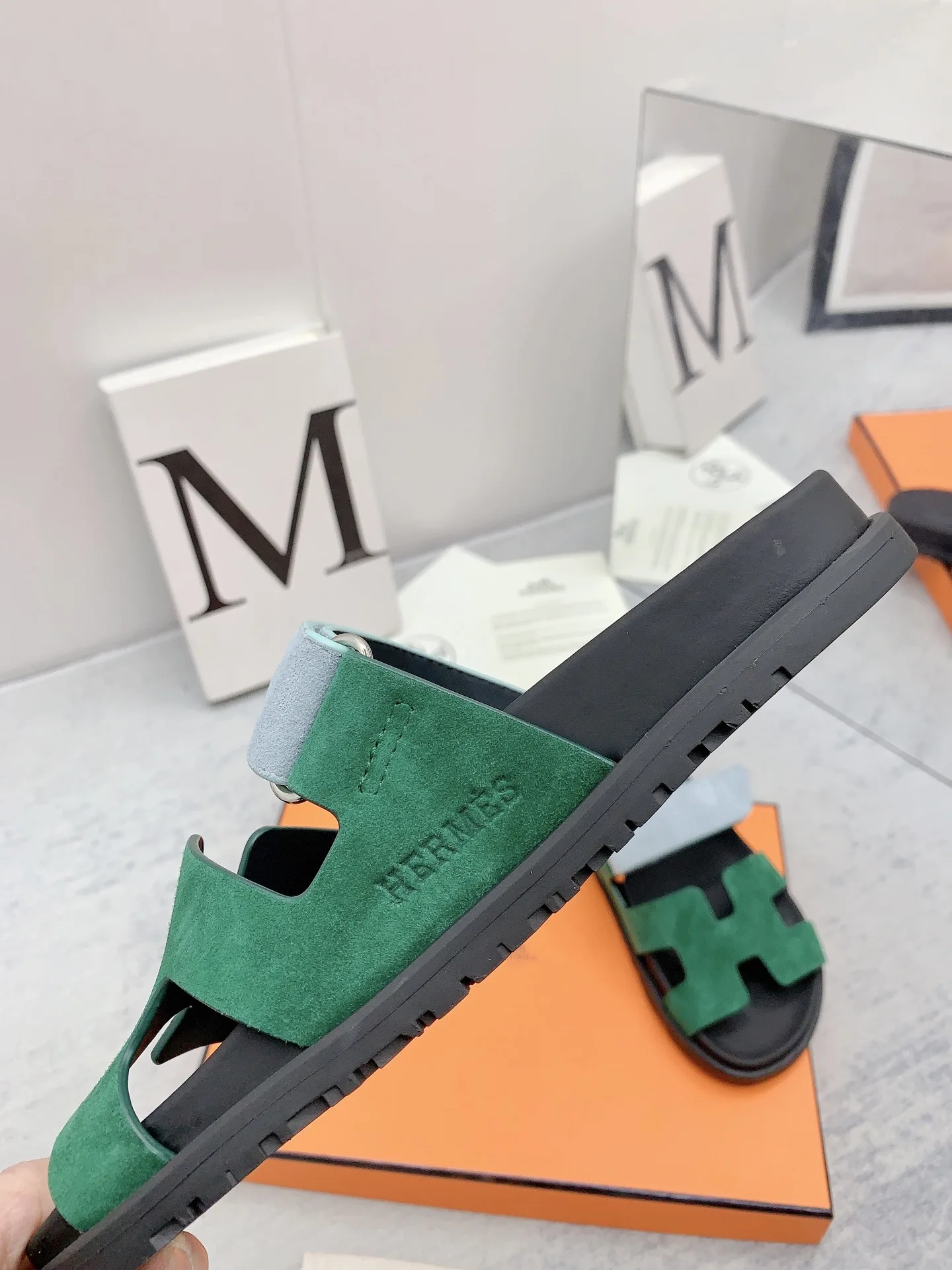 Alternative view of Hermes Chypre Sandal Green/Blue