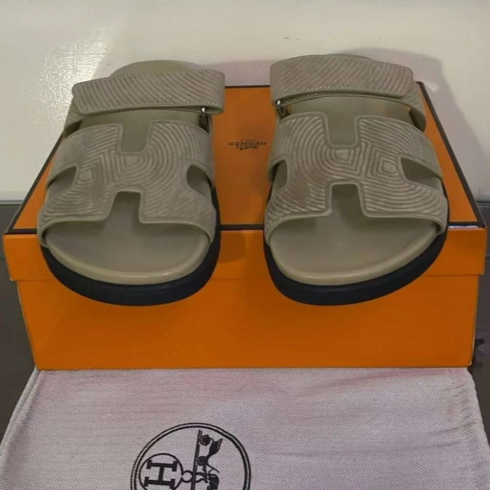 Hermes Chypre Sandal Dark Grey - Image 7