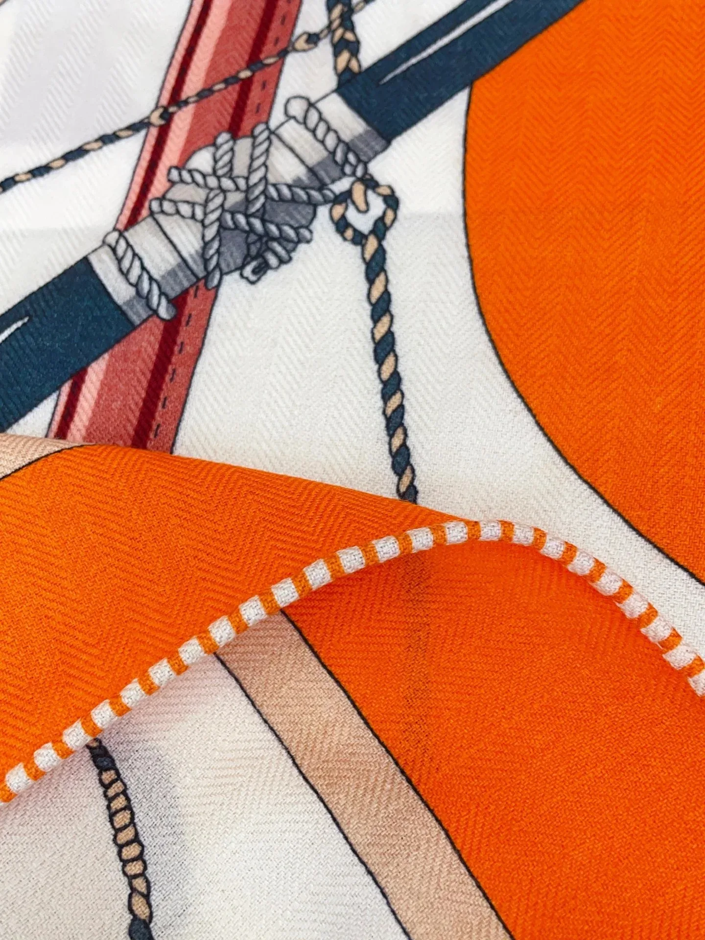 Hermes Clic-Clac Triangle Scarf Orange Cuit 03 - Image 6