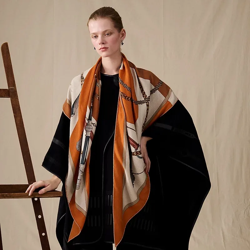 Hermes Clic-Clac Triangle Scarf Orange Cuit 03 - Image 2