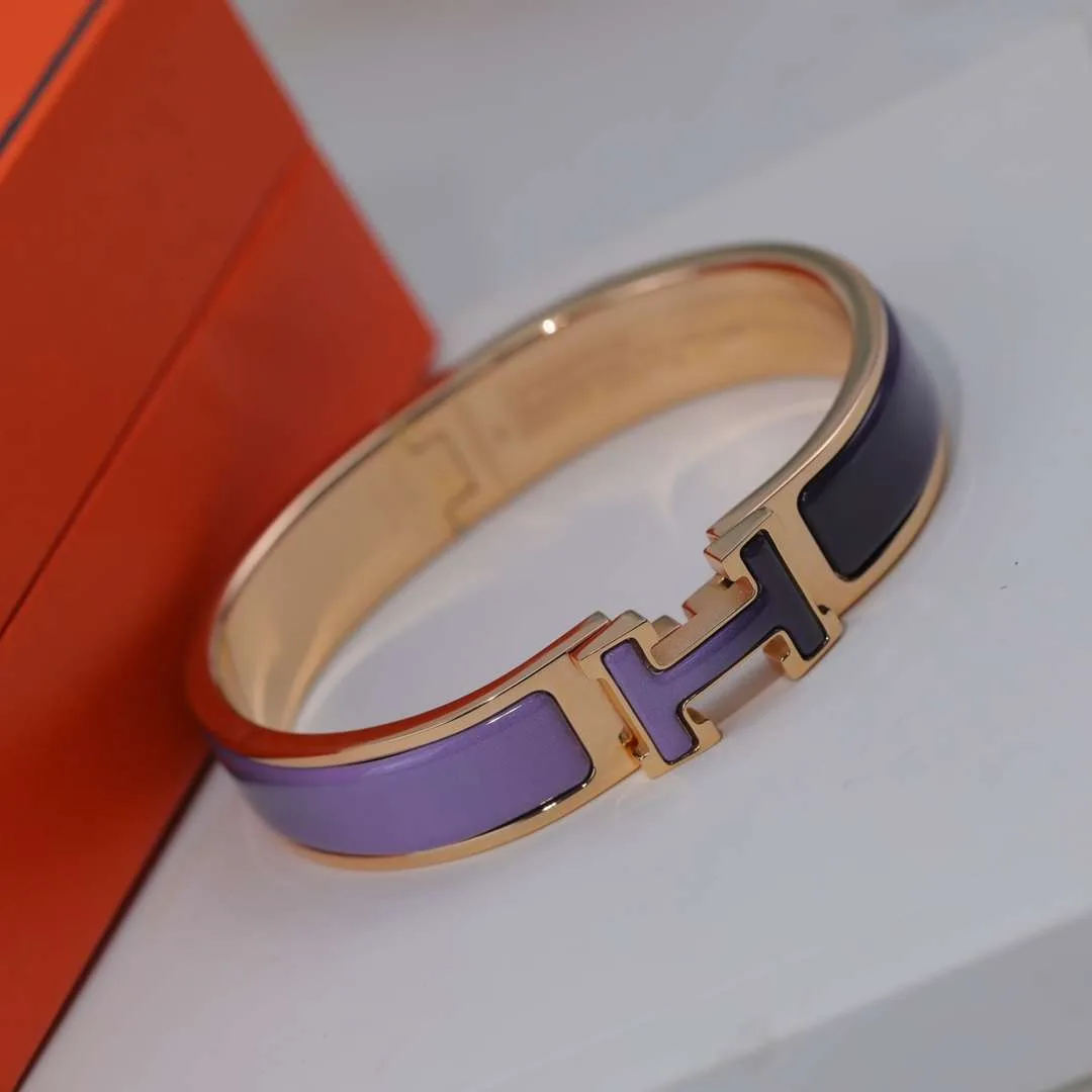 Hermes Clic Enameled H Bracelet Purple - Image 10