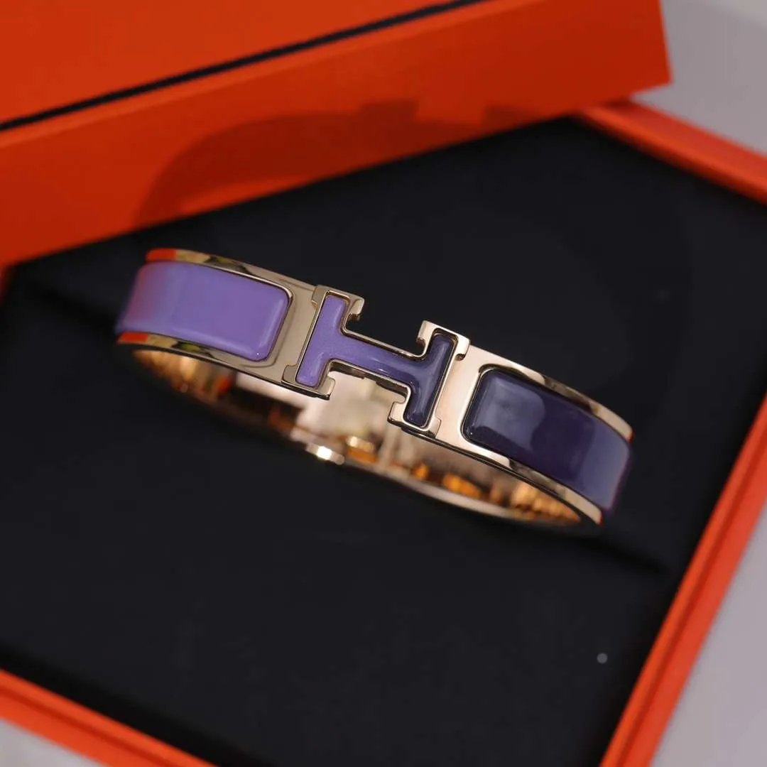 Hermes Clic Enameled H Bracelet Purple - Image 8