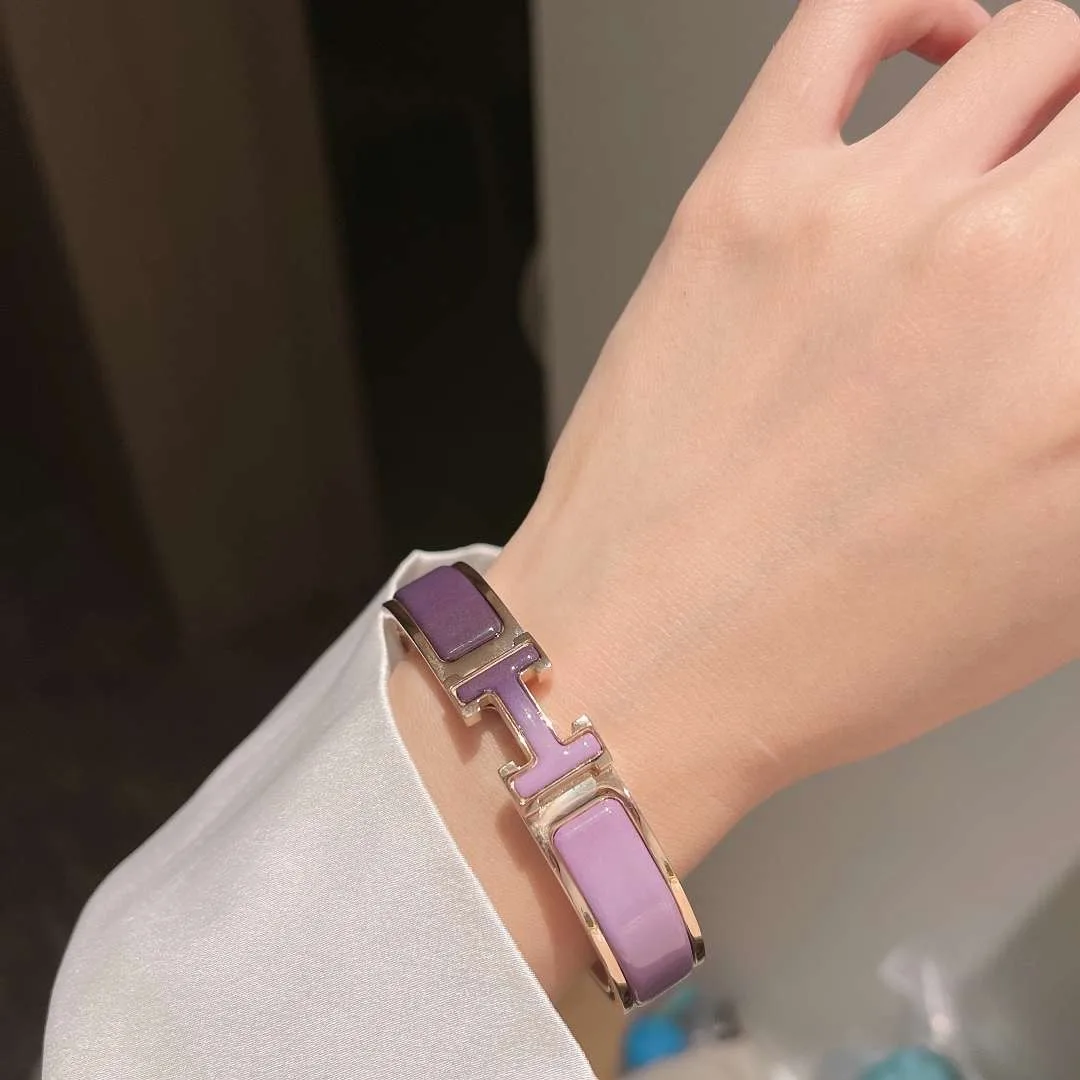 Hermes Clic Enameled H Bracelet Purple - Image 7