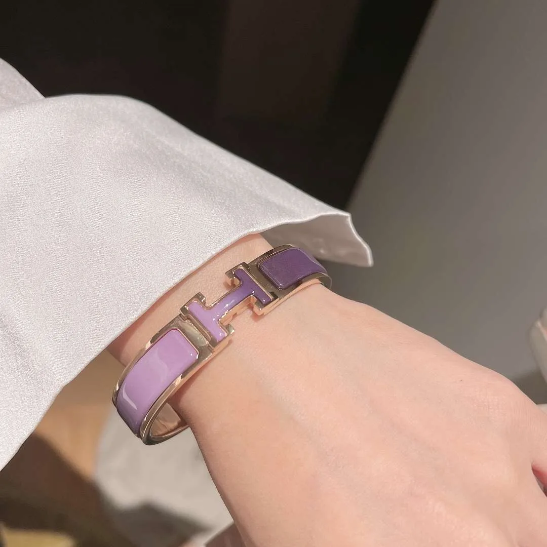 Hermes Clic Enameled H Bracelet Purple - Image 5