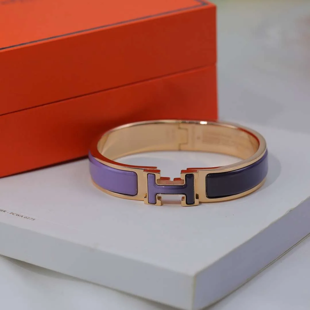 Hermes Clic Enameled H Bracelet Purple - Image 4