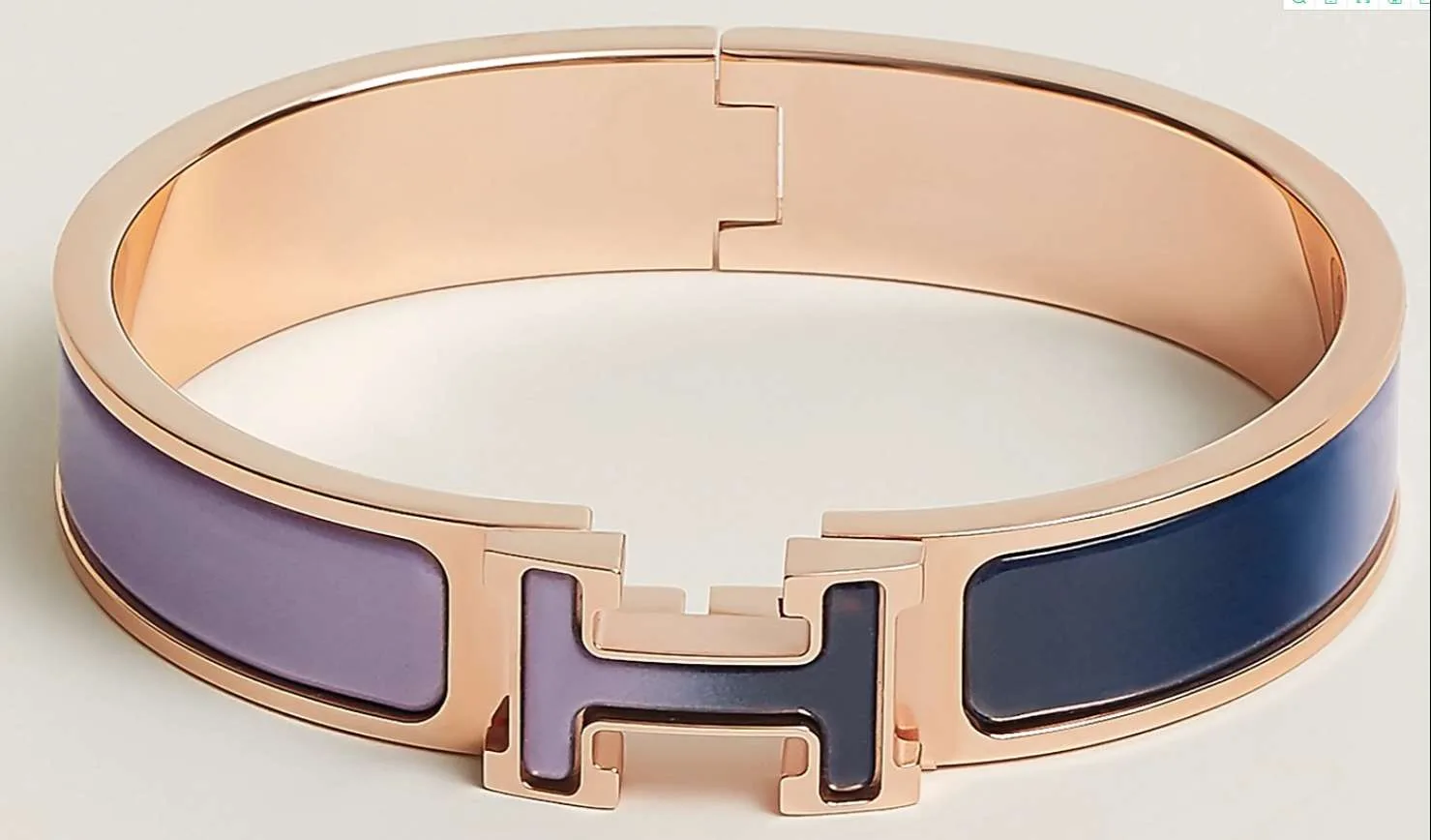 Hermes Clic Enameled H Bracelet Purple - Image 3