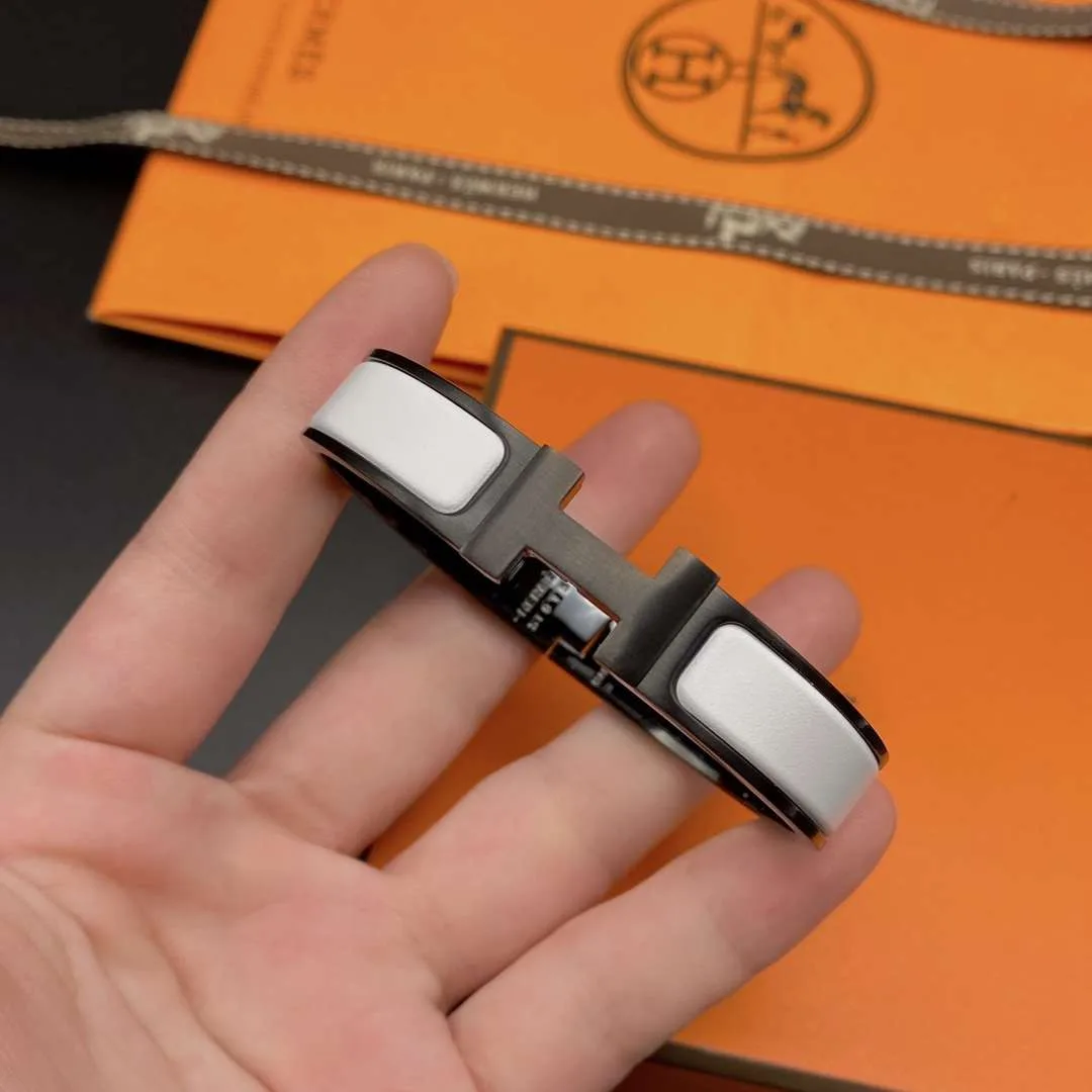 Hermes Clic Hh Bracelet White - Image 8