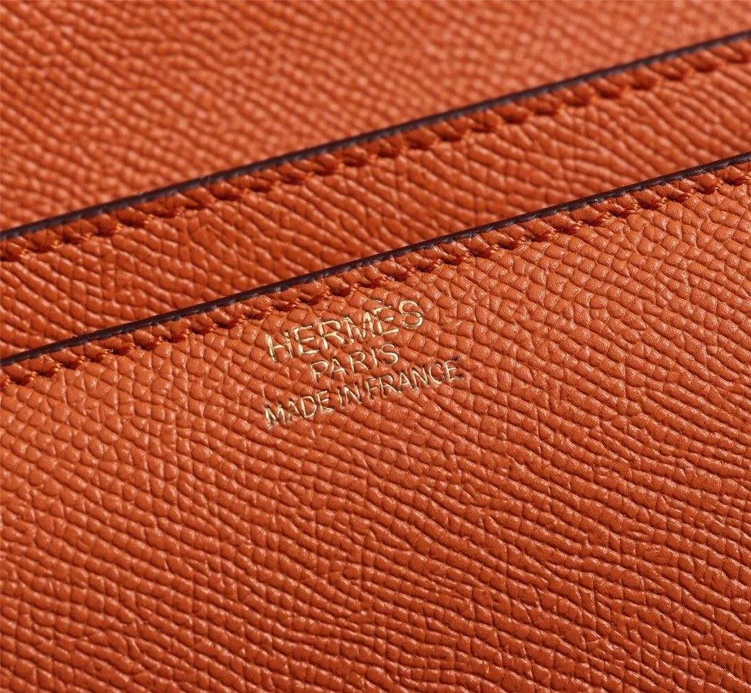 Hermes Constance 18 Crossbody Bag / Orange Gold Hardware - Image 9