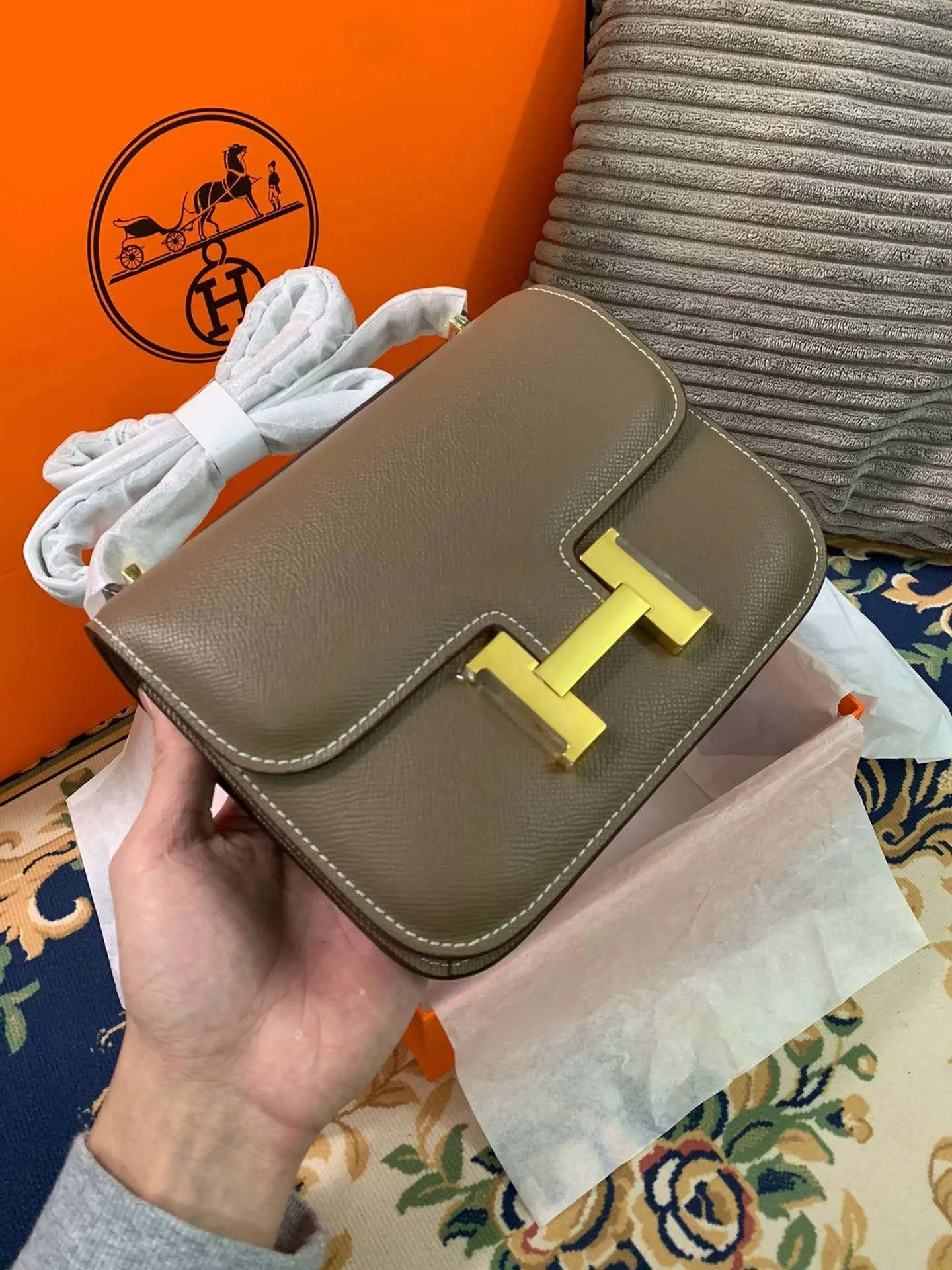 Hermes Constance Black/Brown/Khaki Green/White / - Image 12