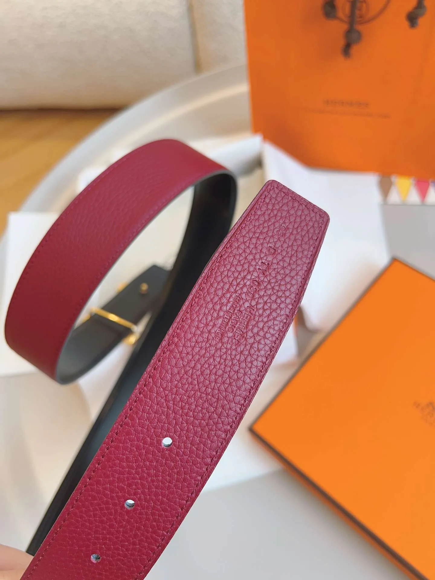 Hermes Constance Belt Buckle Burgundy - Image 3