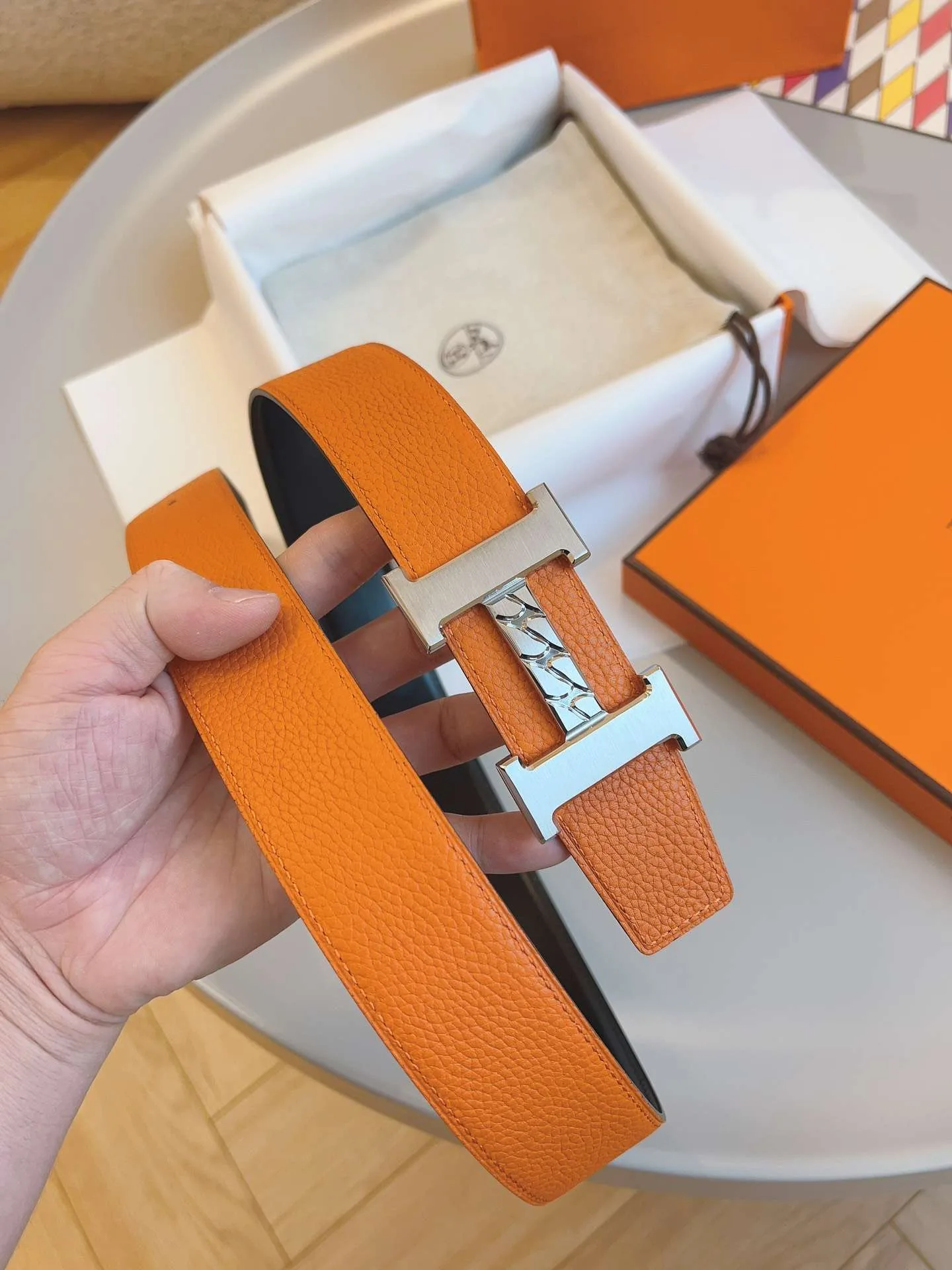 Alternative view of Hermes Constance Belt Buckle Brown