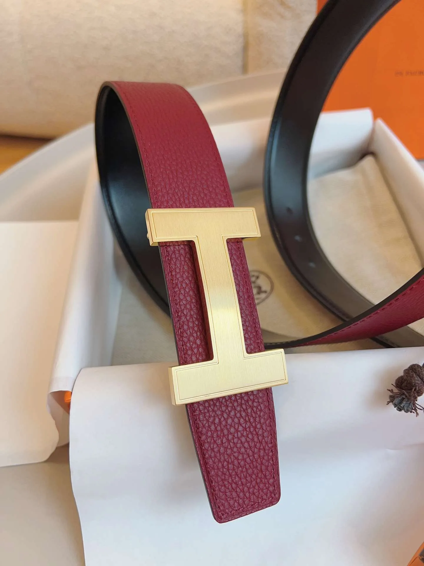 Hermes Constance Belt Buckle Burgundy - Image 5