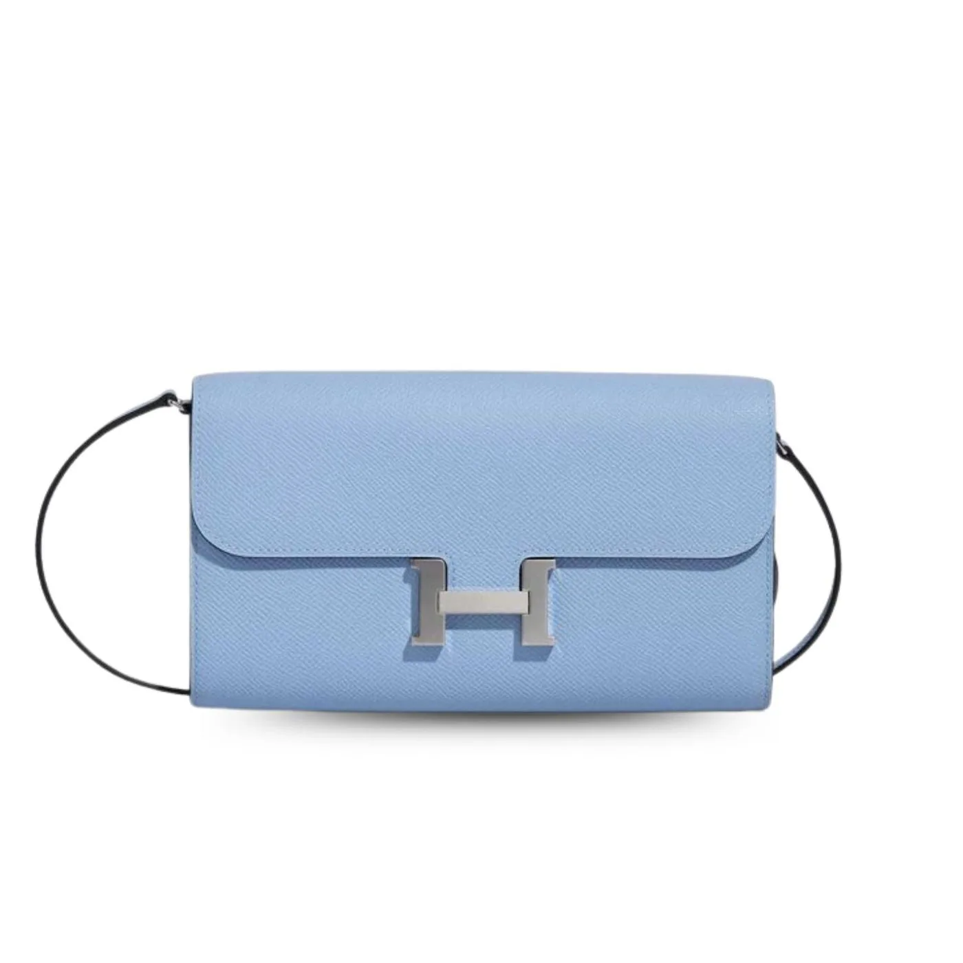 Hermes Constance Long Togo Wallet Light Blue, Silver Toned Hardware Bag