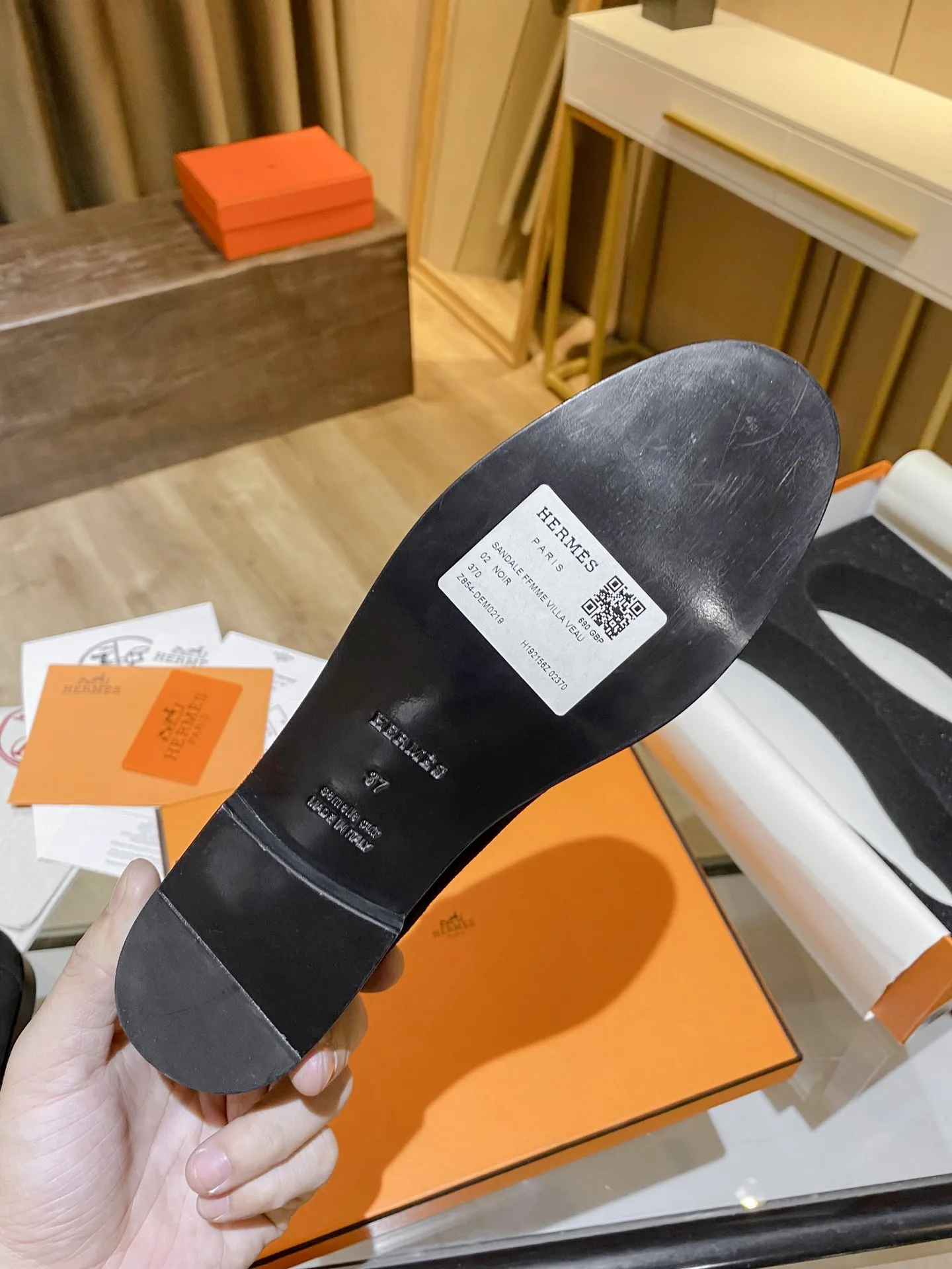Hermes Destin Loafers Black 9M360 - Image 5