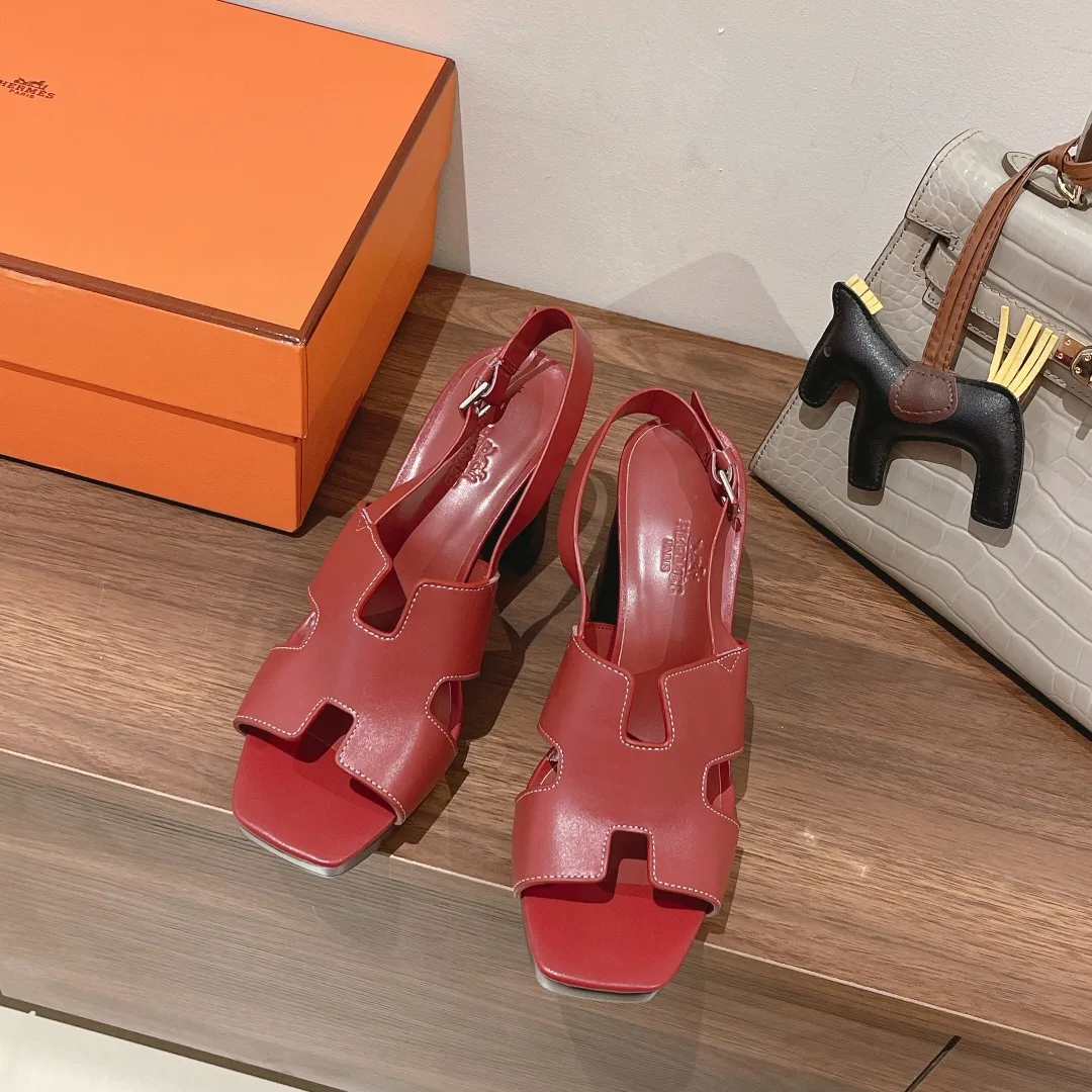 Hermes Eris 90 Sandal Burgundy - Image 4