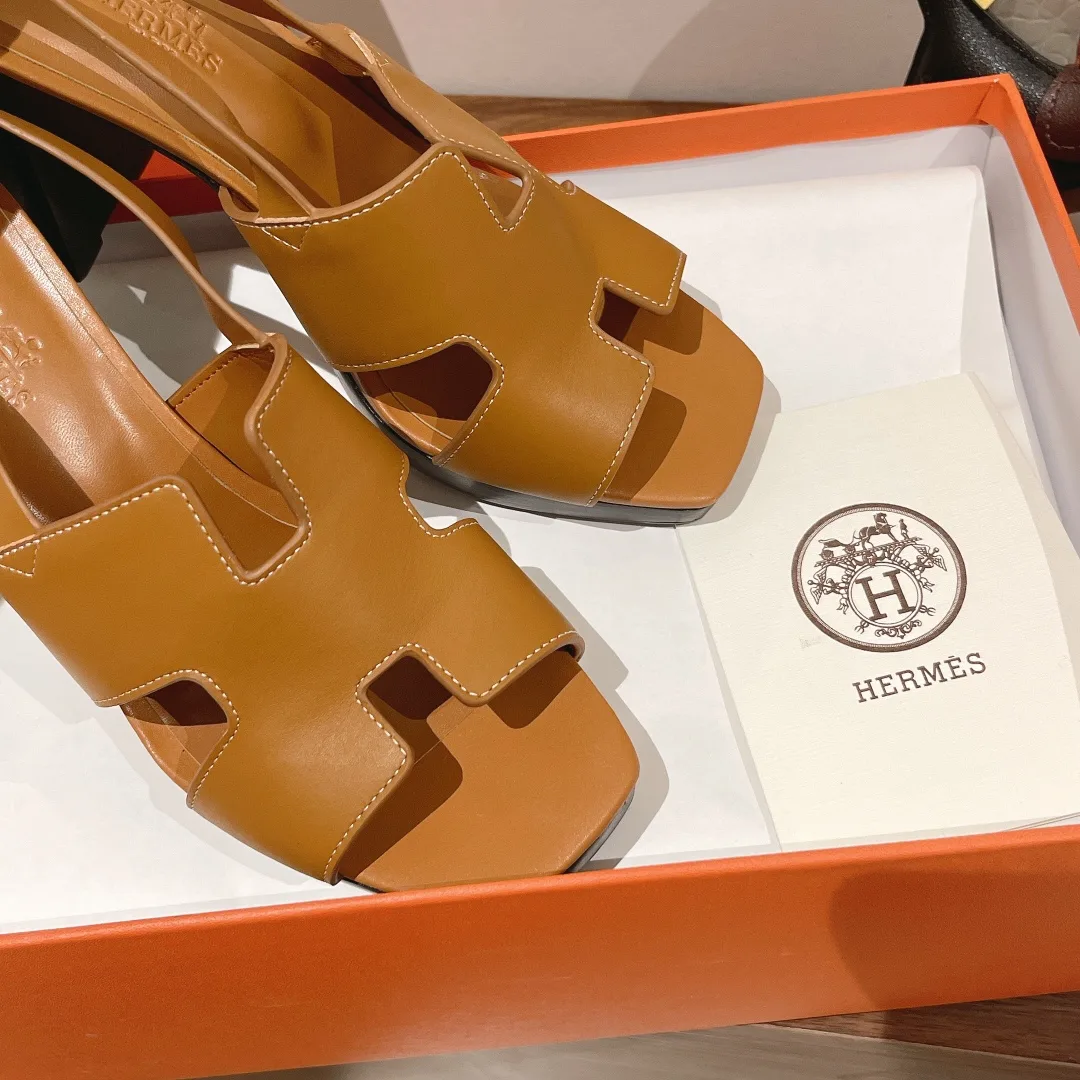 Hermes Eris 90 Sandal Brown - Image 9