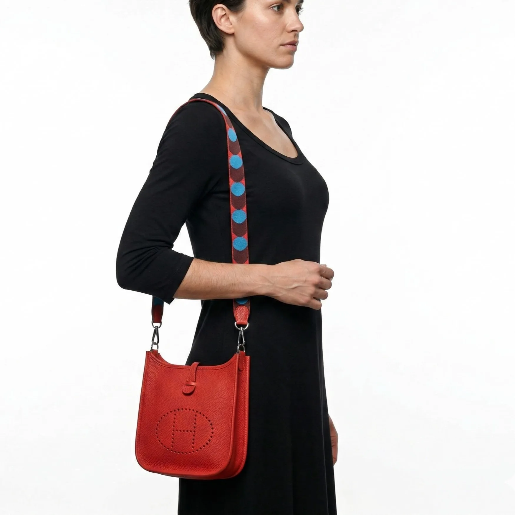 Alternative view of Hermes Evelyne 16 Amazone Shoulder Bag / Rouge Palladium Hardware
