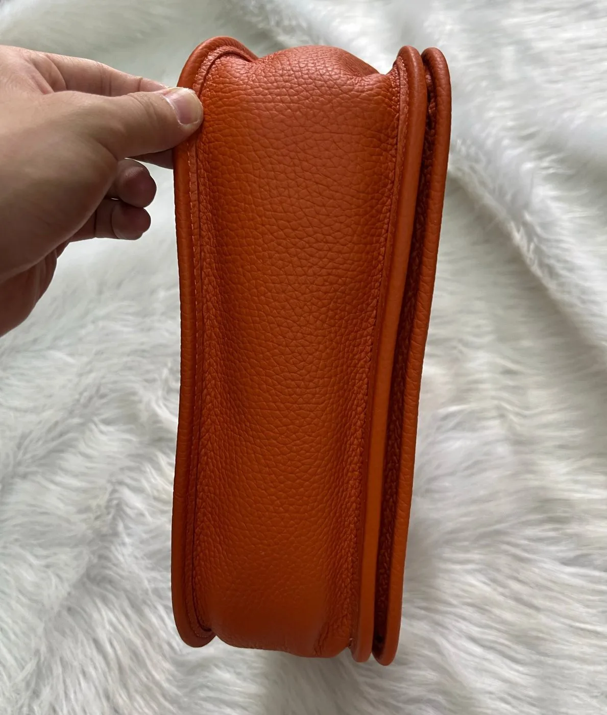 Hermes Evelyne III 29 Bag Orange With Silver-Toned Hardware - Image 3