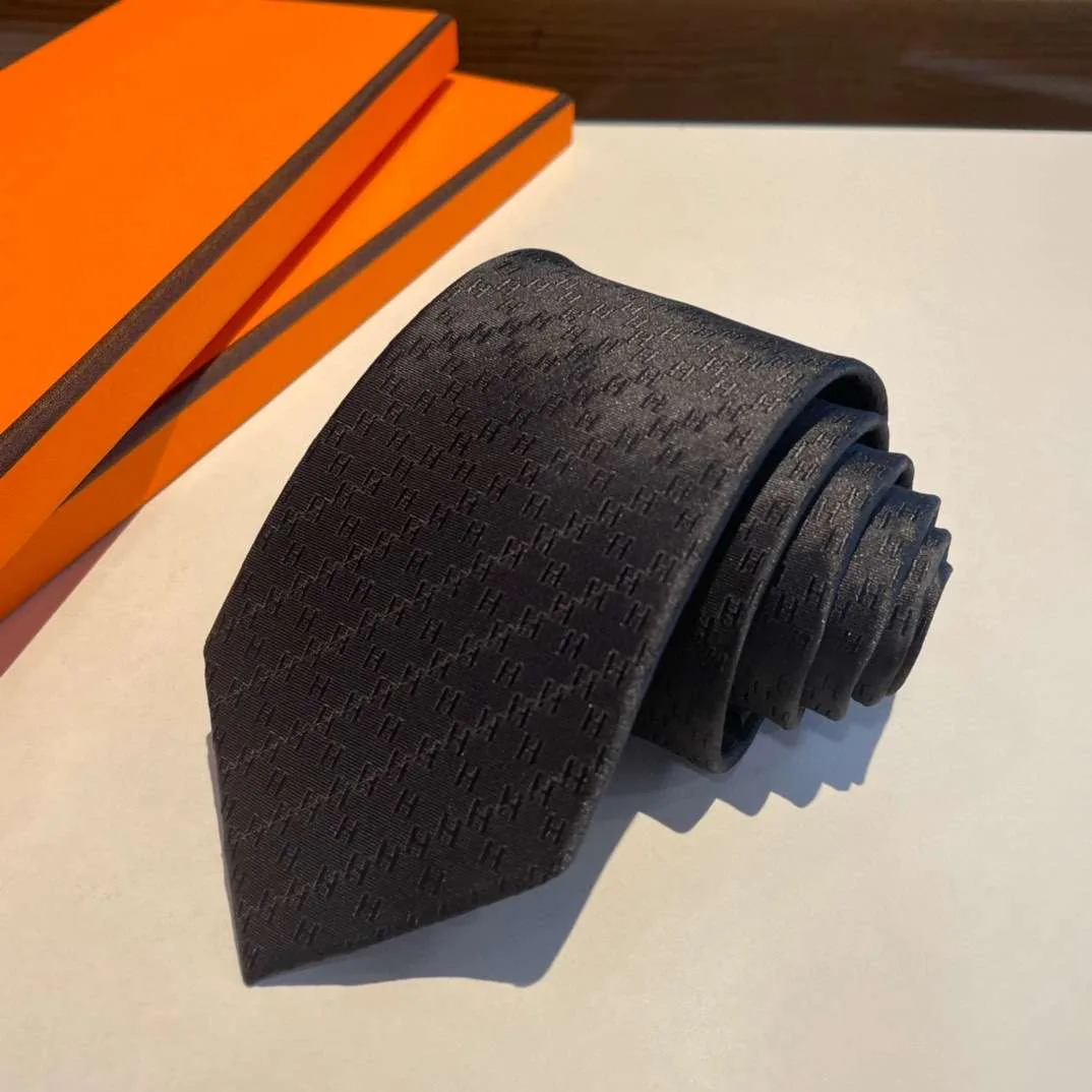 Hermes Faconnee H Tie Black - Image 8