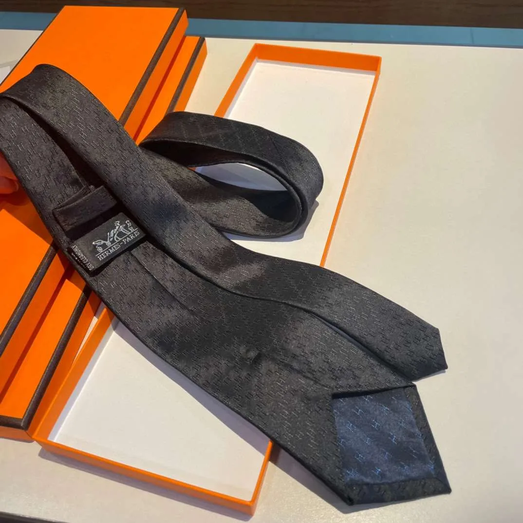 Hermes Faconnee H Tie Black - Image 7