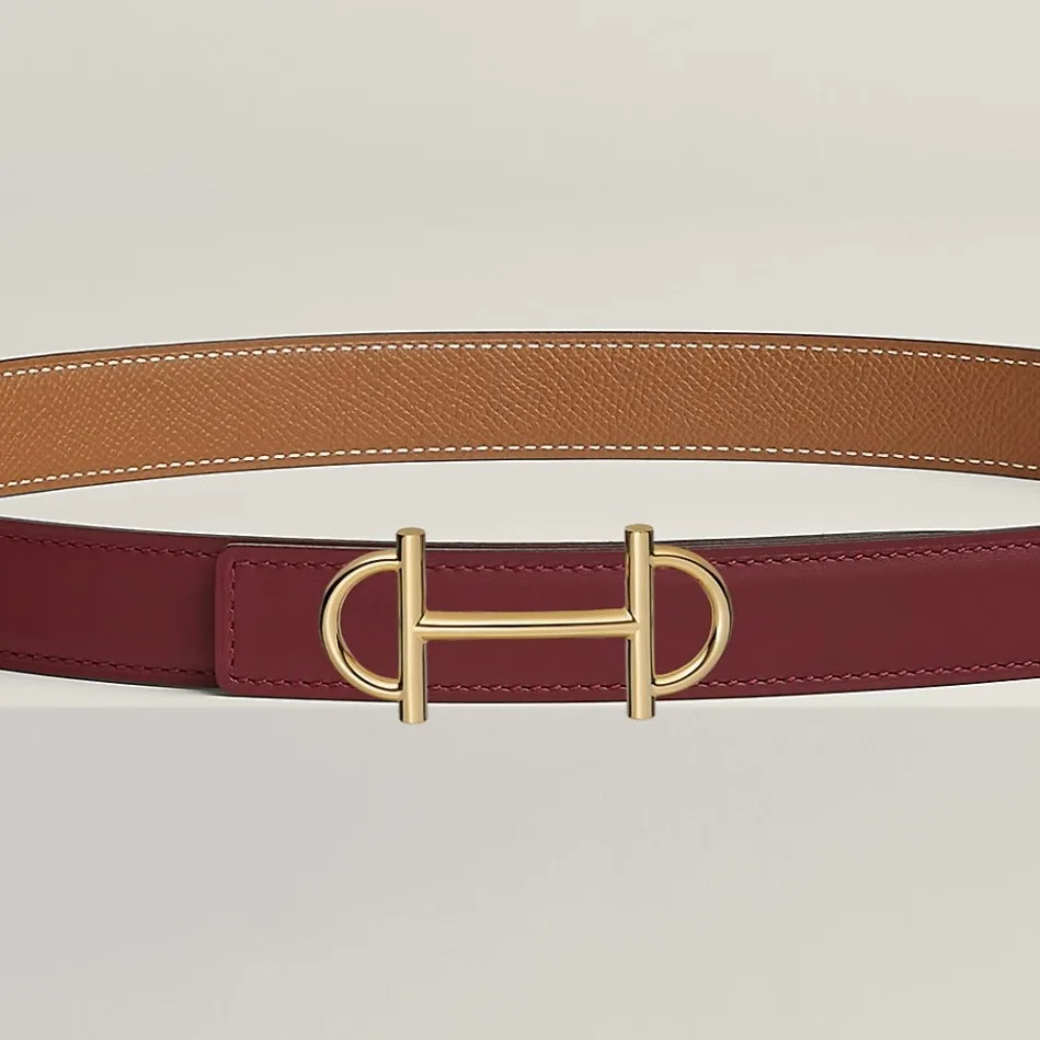 Hermes Gamma Reversible Belt Rouge H/ Brown - Image 5