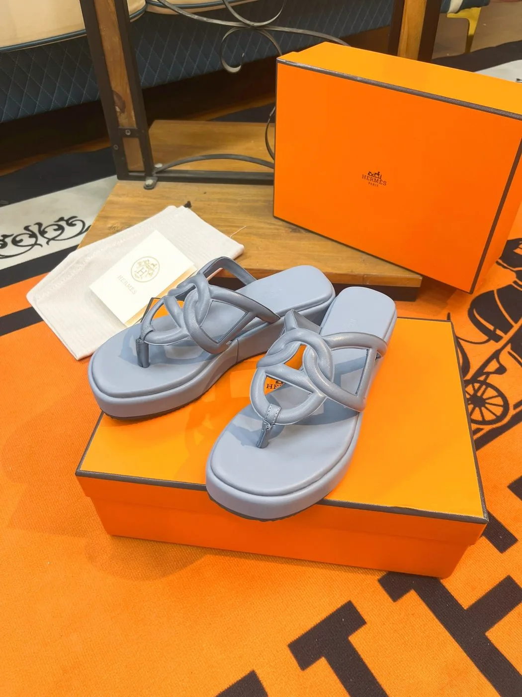 Alternative view of Hermes Gipsy Sandal Blue 6A350