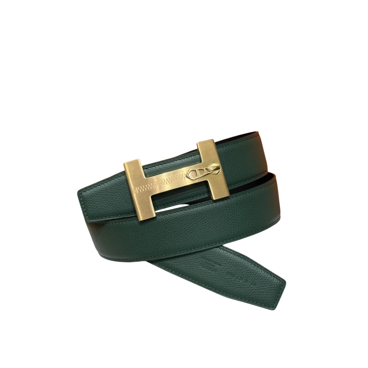 Hermès H-Zip Reversible Belt Black & Green - Image 9