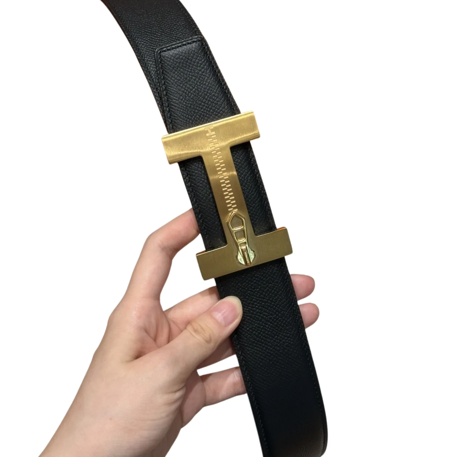 Hermès H-Zip Reversible Belt Black & Green - Image 6