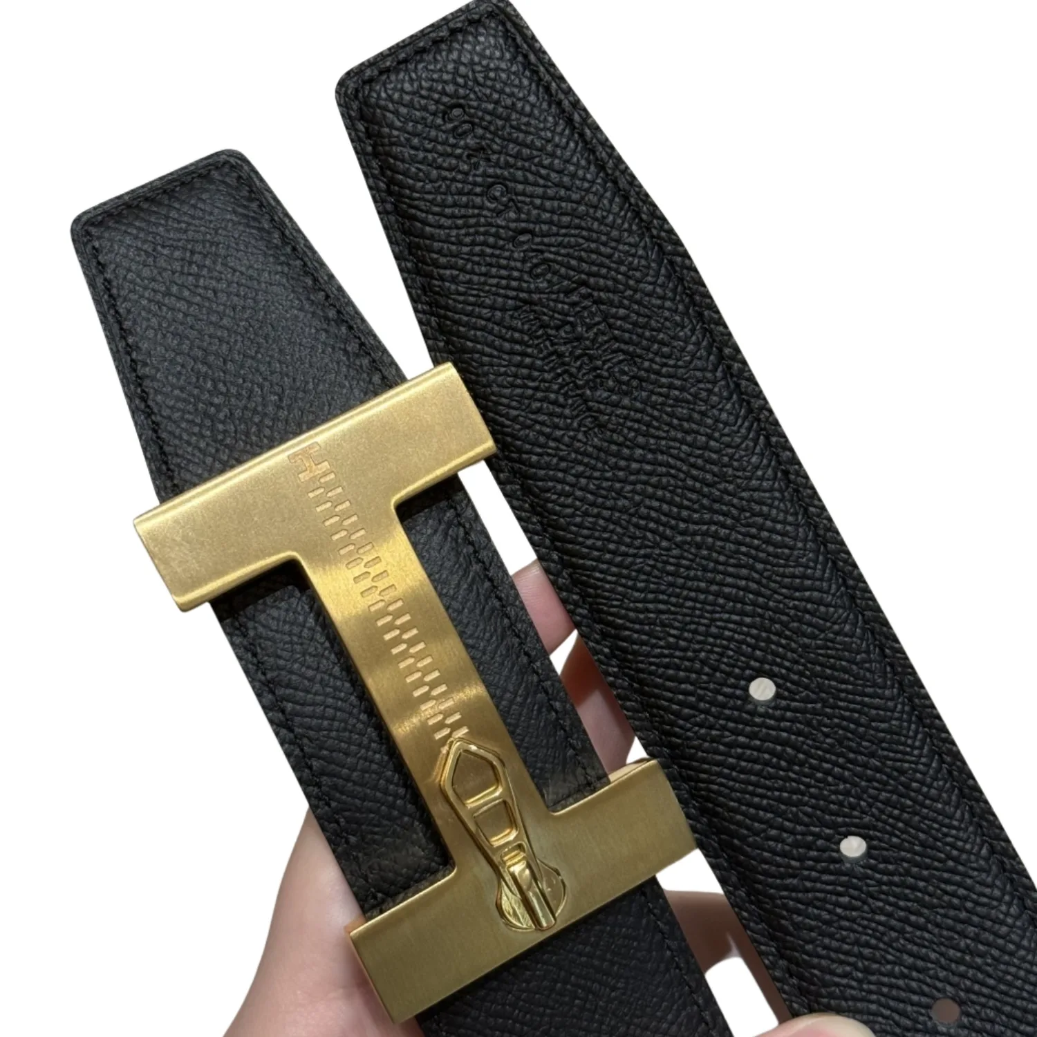 Hermès H-Zip Reversible Belt Black & Green - Image 4