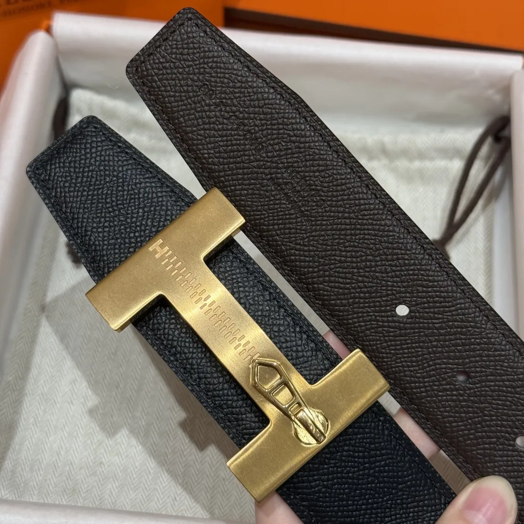 Hermès H-Zip Reversible Belt Dark Brown & Black - Image 7