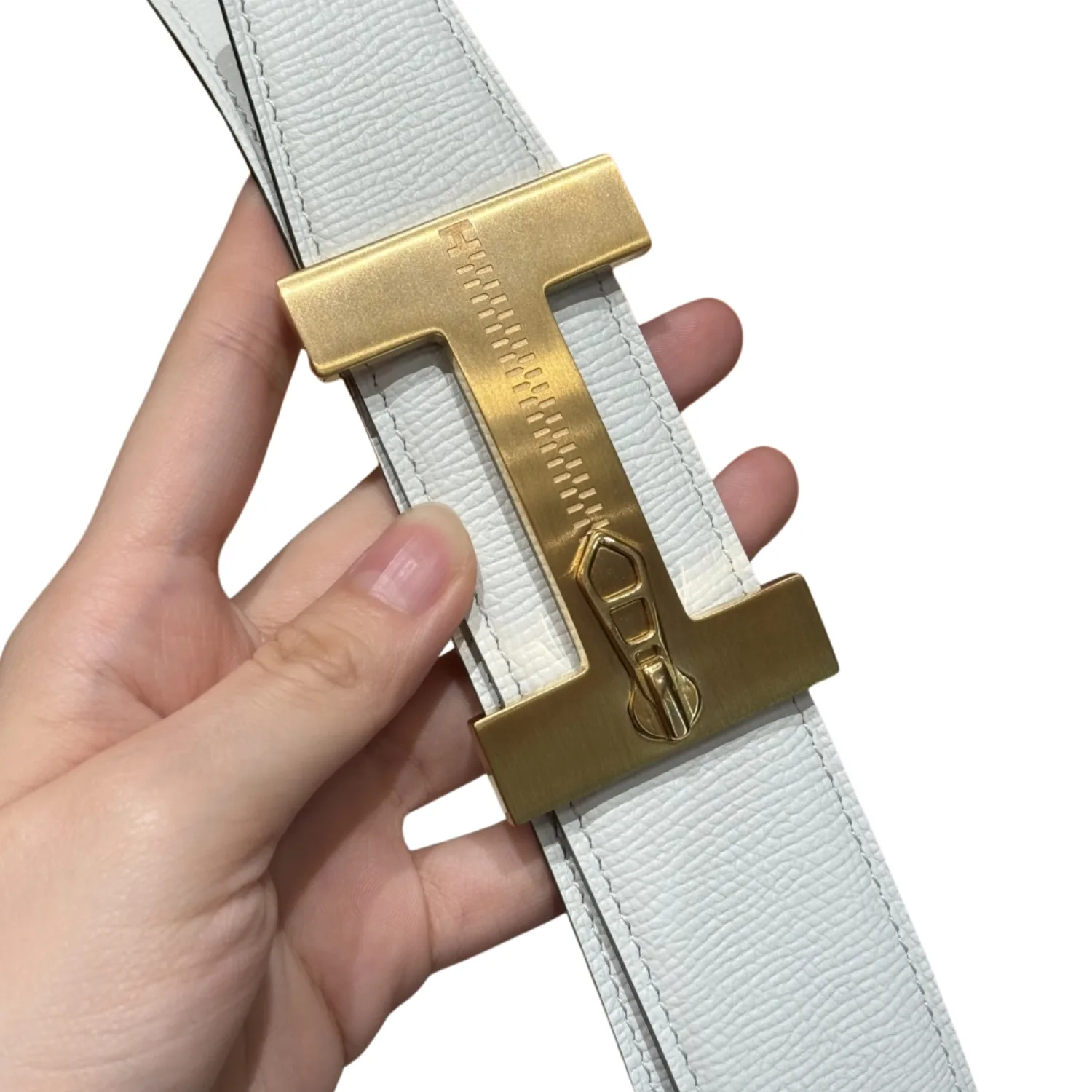 Hermès H-Zip Reversible Belt White & Black - Image 3