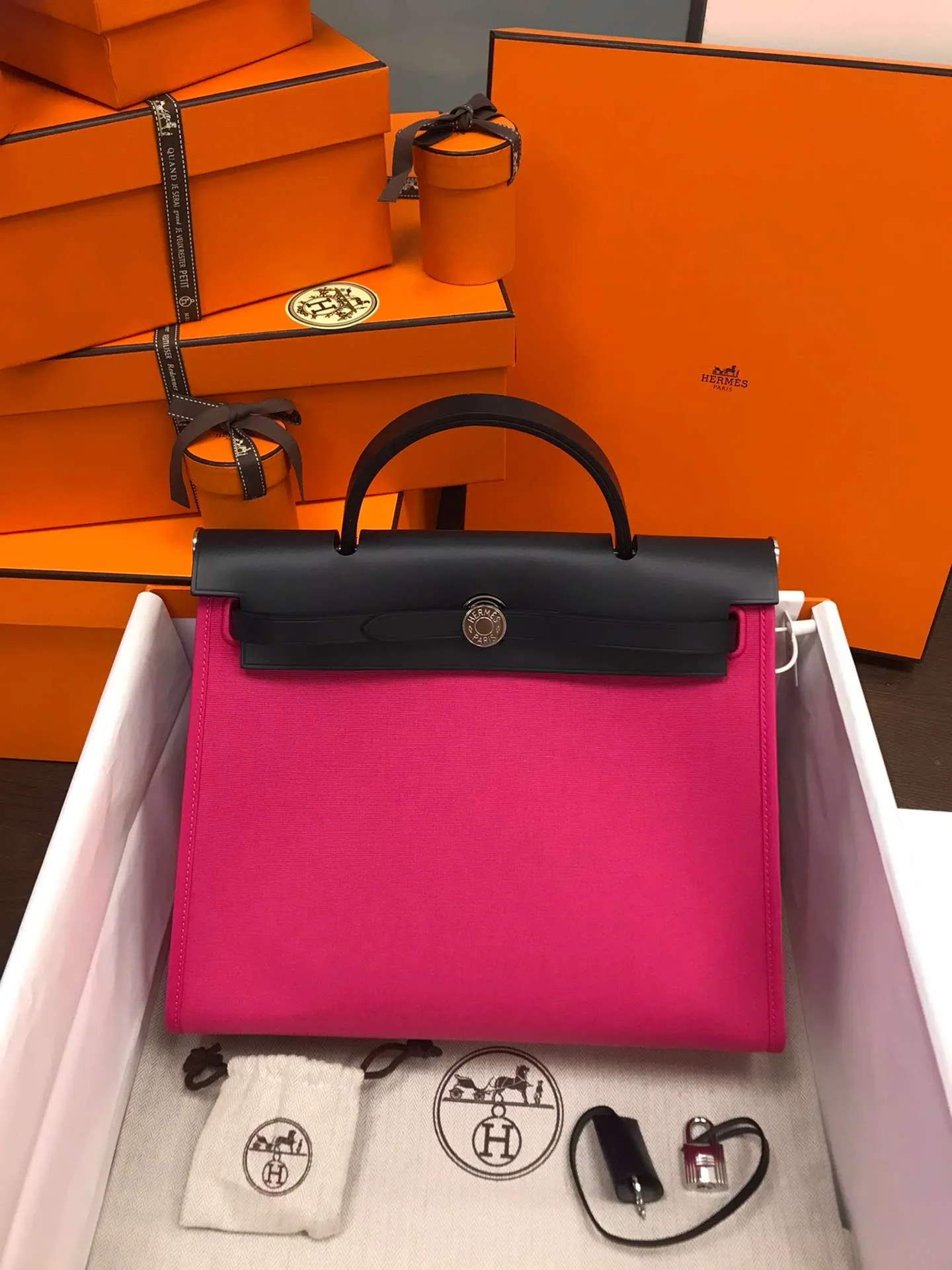 Hermes Herbag Zip 31 Bag Pink / - Image 5