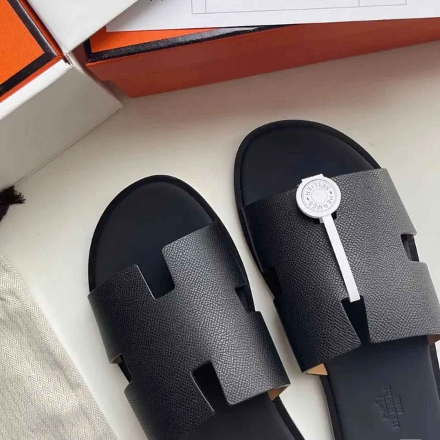Hermes Izmir Sandals Black - Image 3